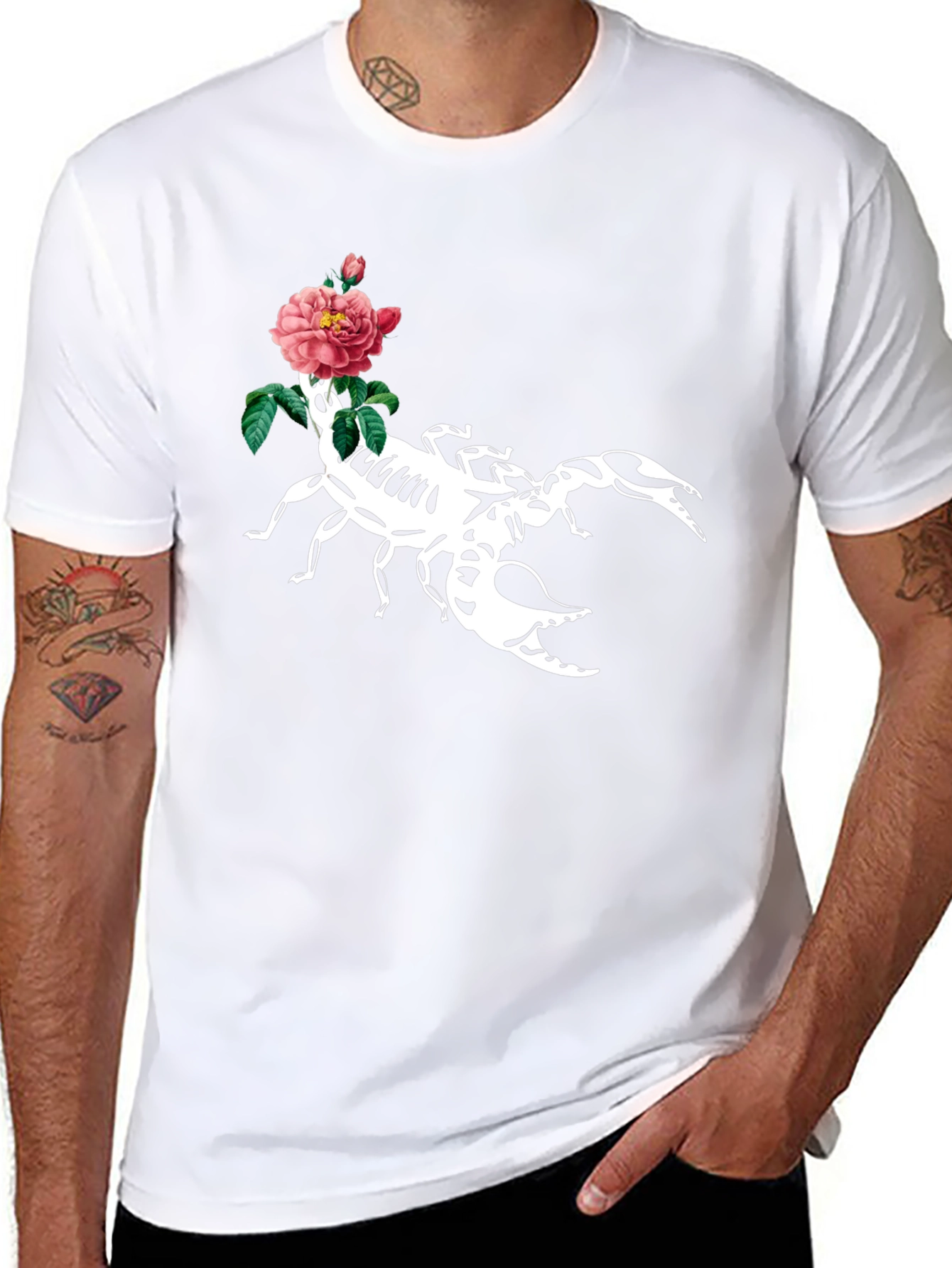 Scorpion & Rose Graphic T-Shirt