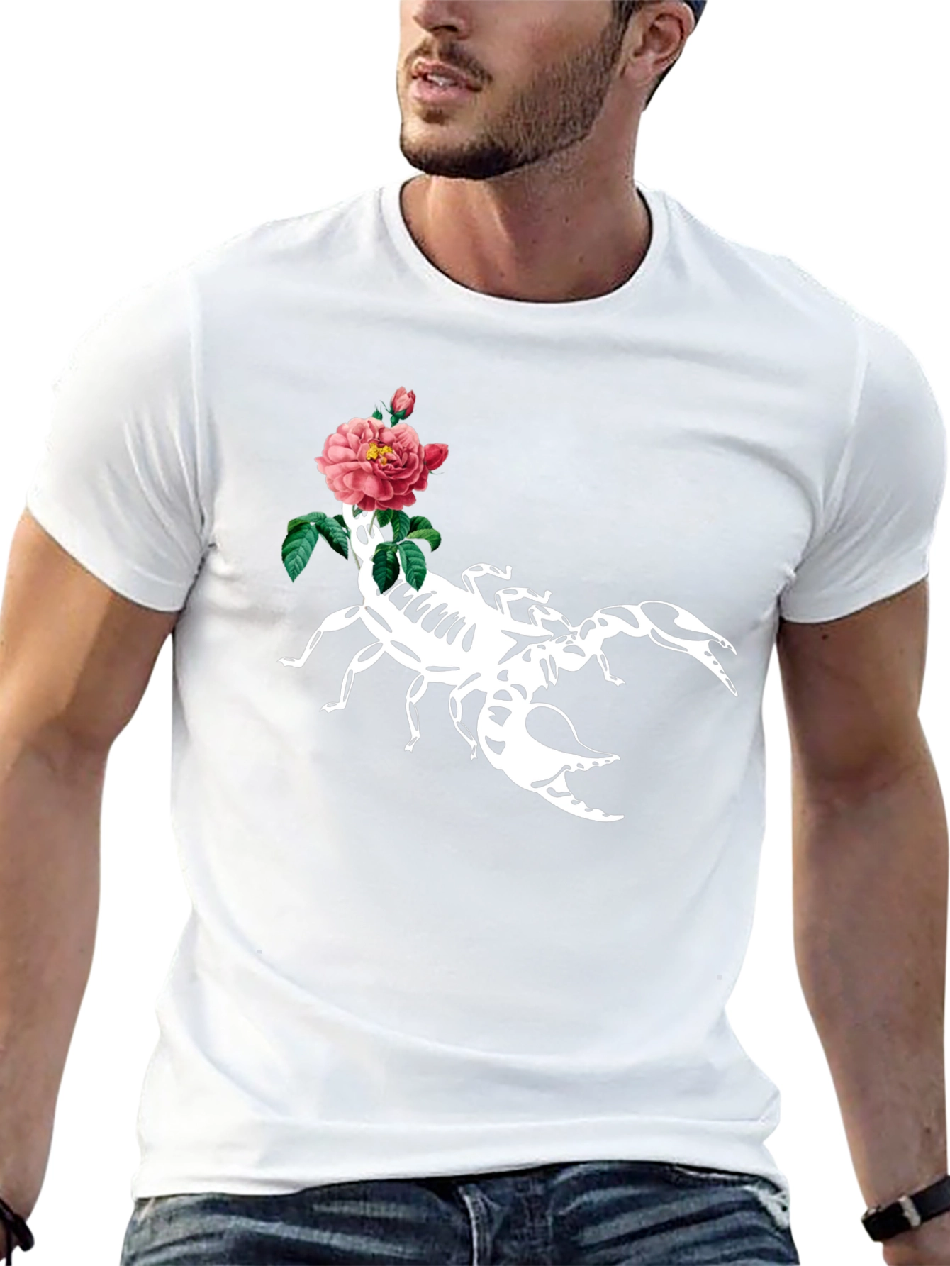 Scorpion & Rose Graphic T-Shirt