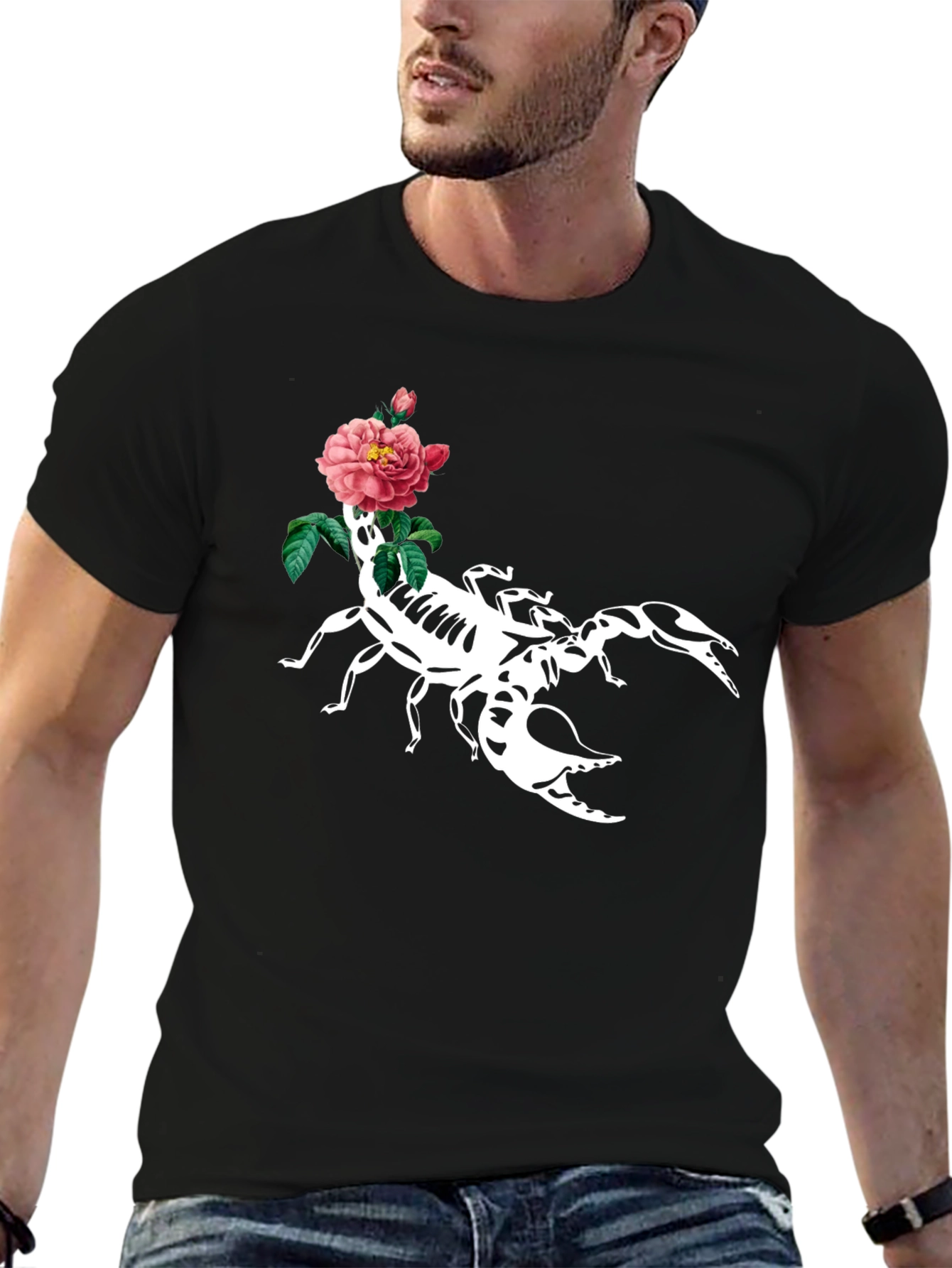 Scorpion & Rose Graphic T-Shirt