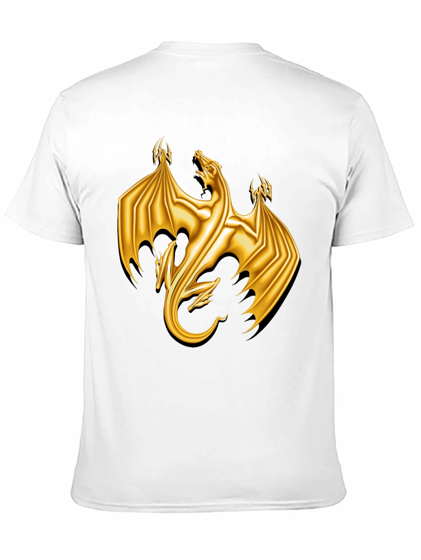 Golden Dragon Graphic Tee - Black Cotton T-Shirt