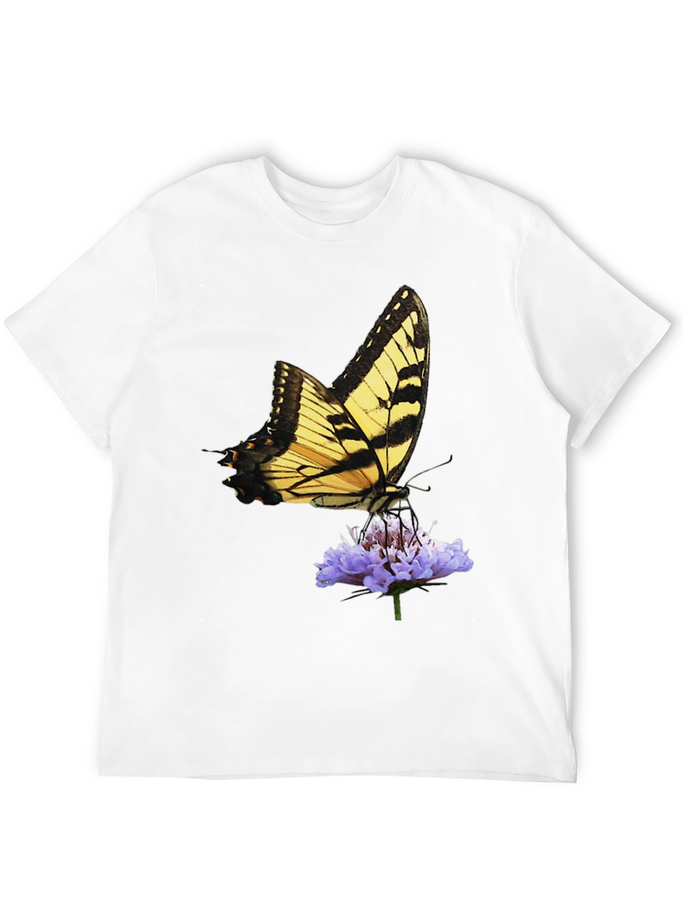 Butterfly & Flower Graphic Black T-Shirt