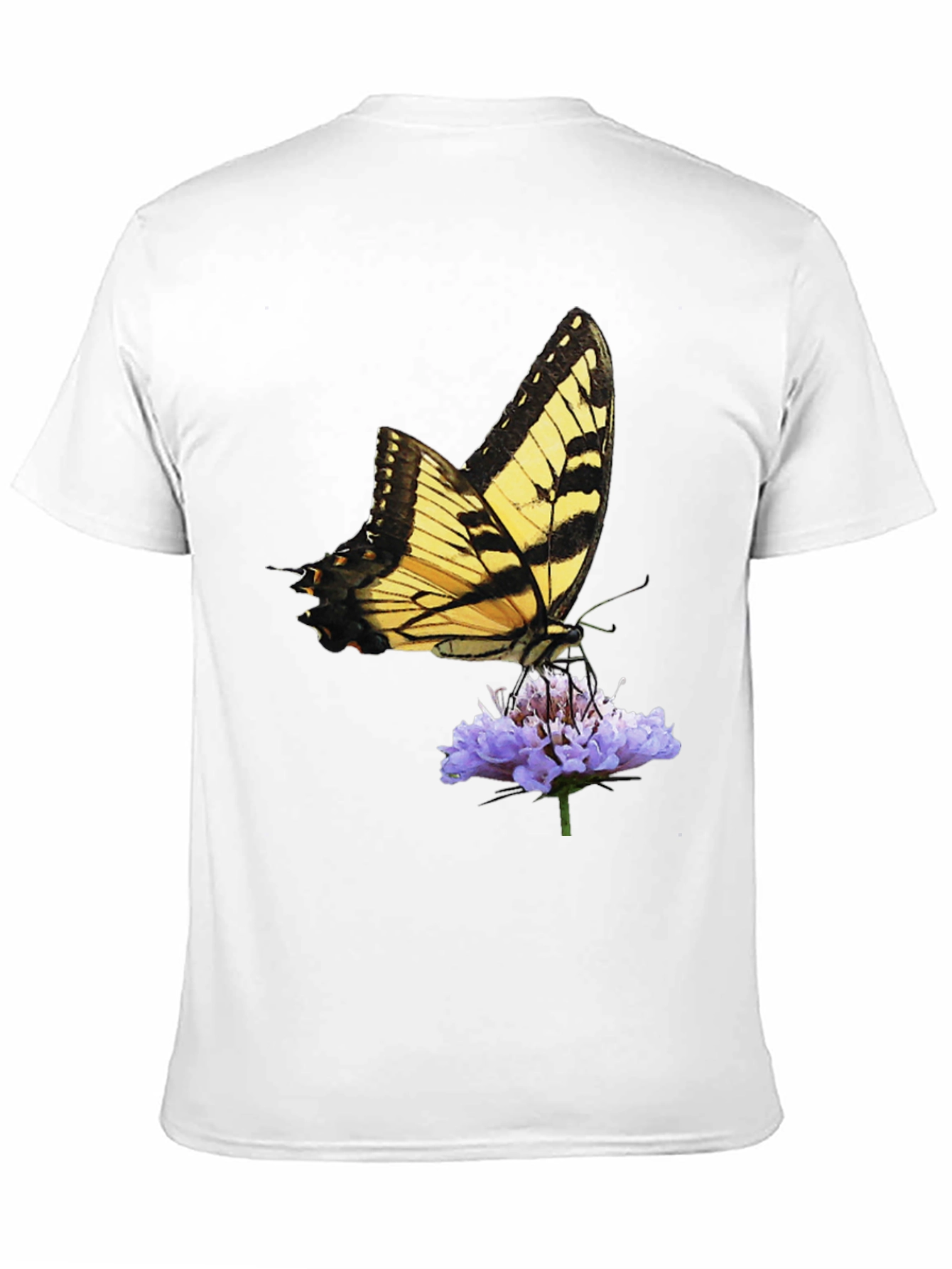 Butterfly & Flower Graphic Black T-Shirt