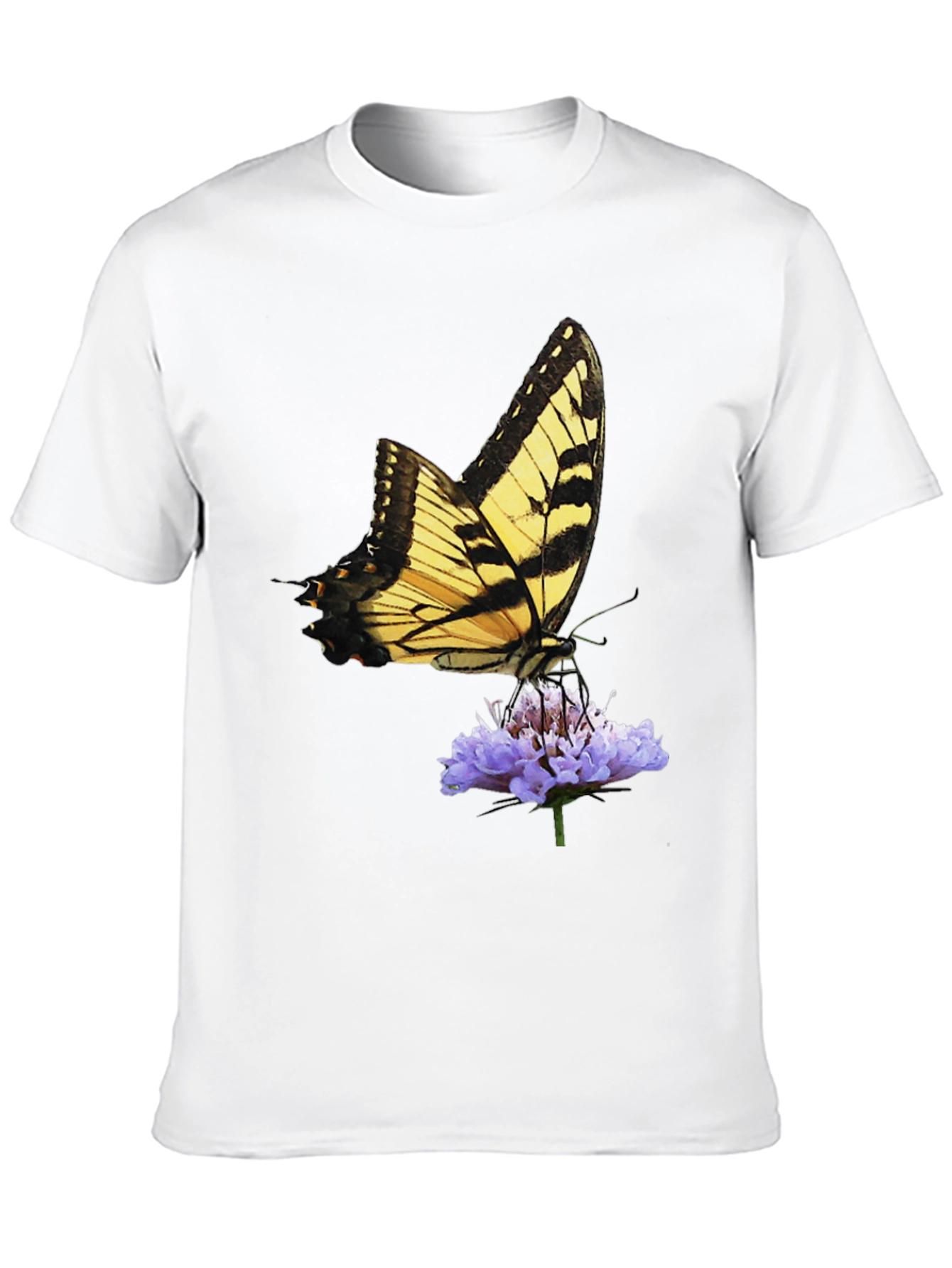 Butterfly & Flower Graphic Black T-Shirt