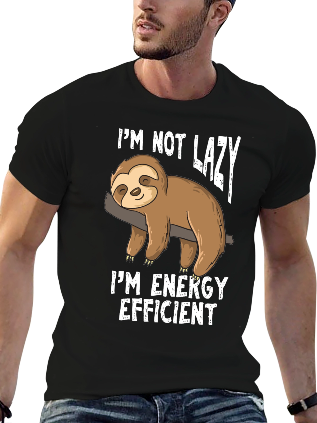Funny Sloth Energy Efficient Graphic T-Shirt