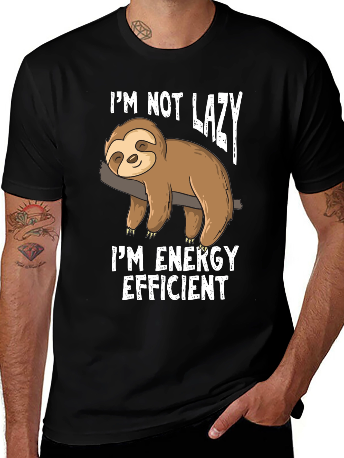 Funny Sloth Energy Efficient Graphic T-Shirt