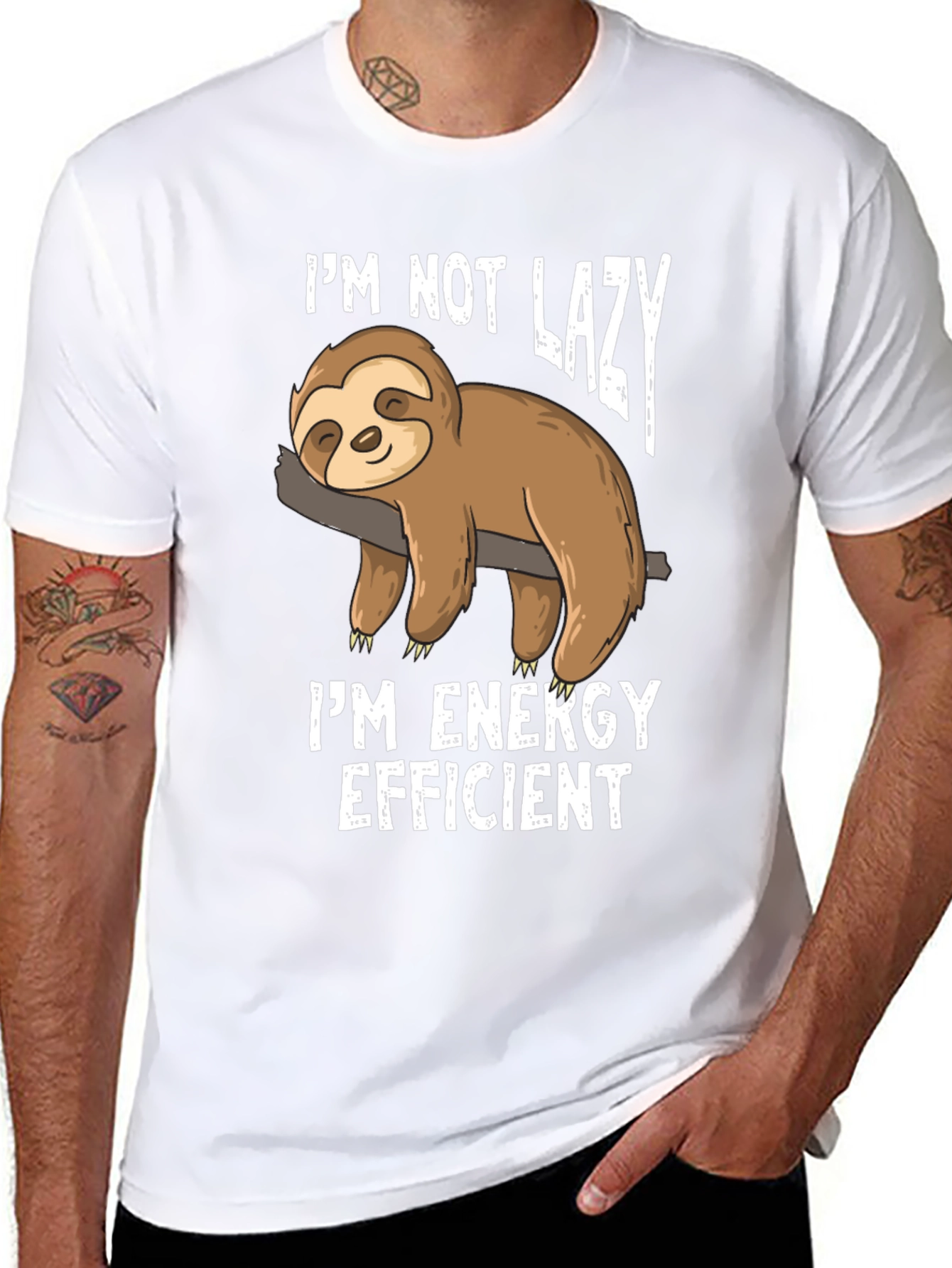 Funny Sloth Energy Efficient Graphic T-Shirt