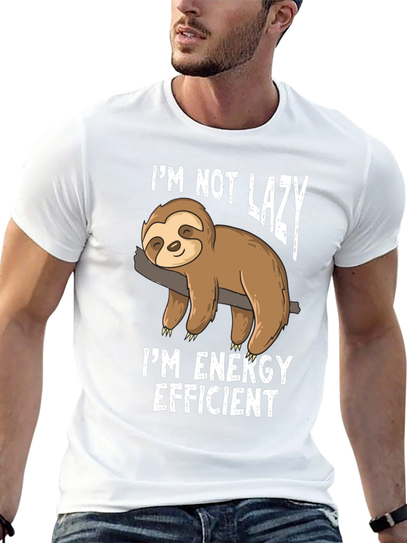 Funny Sloth Energy Efficient Graphic T-Shirt