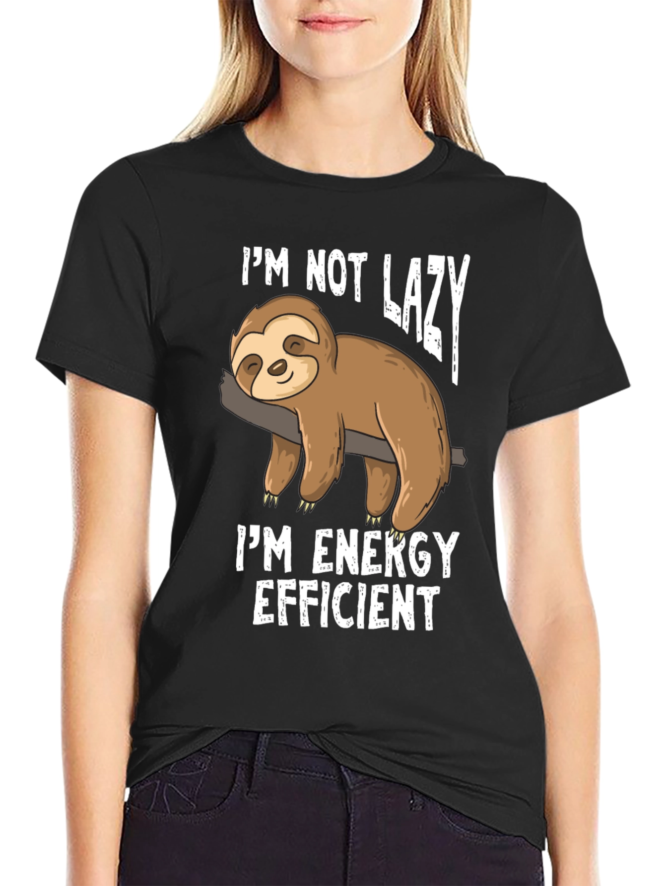 Funny Sloth Energy Efficient Graphic T-Shirt