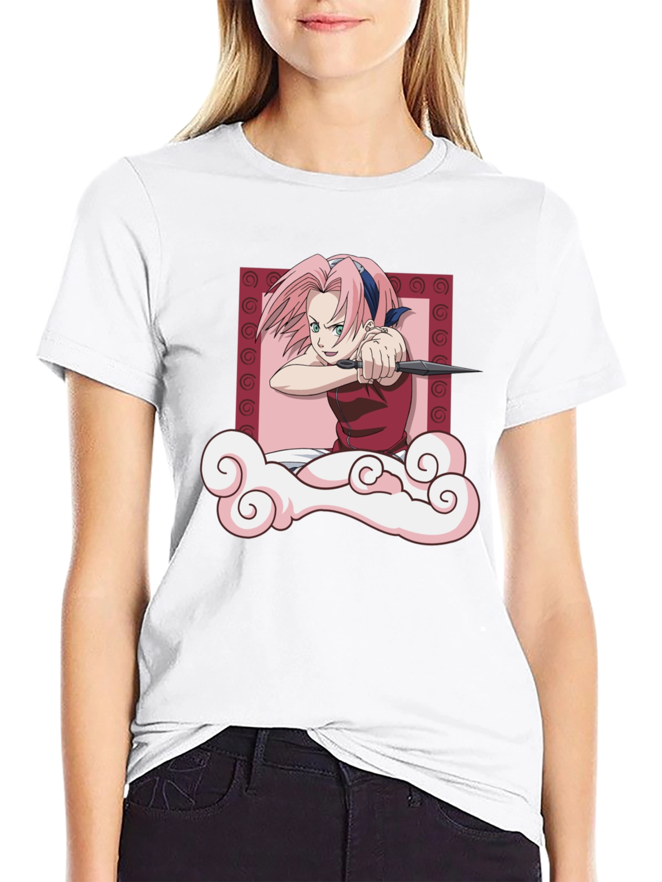 Sakura Haruno Throwing Stars T-Shirt - Anime Tee