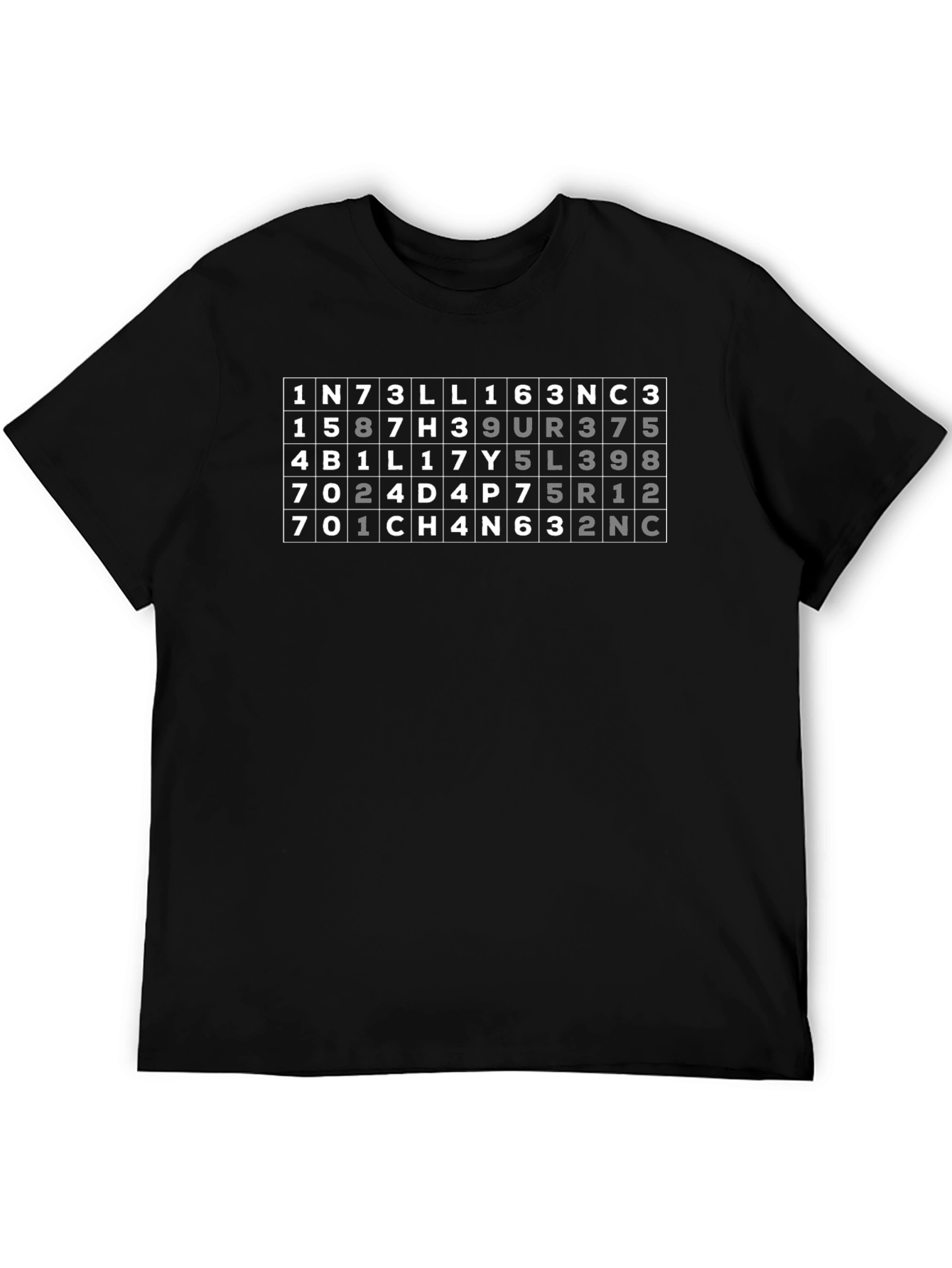 Intelligence Design T-Shirt - Black Novelty Tee