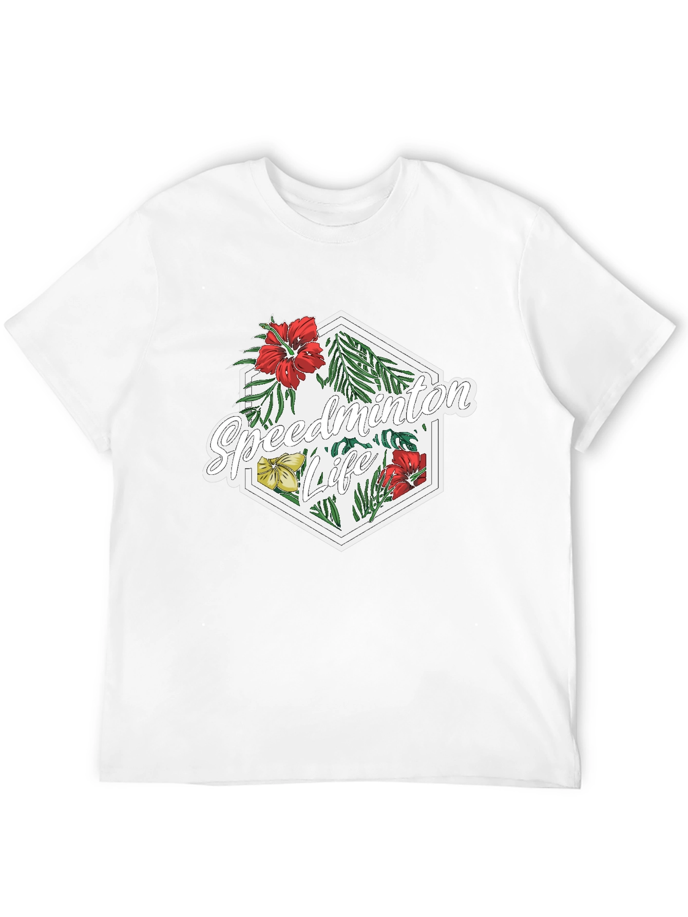 Speedminton Life Floral Black T-Shirt