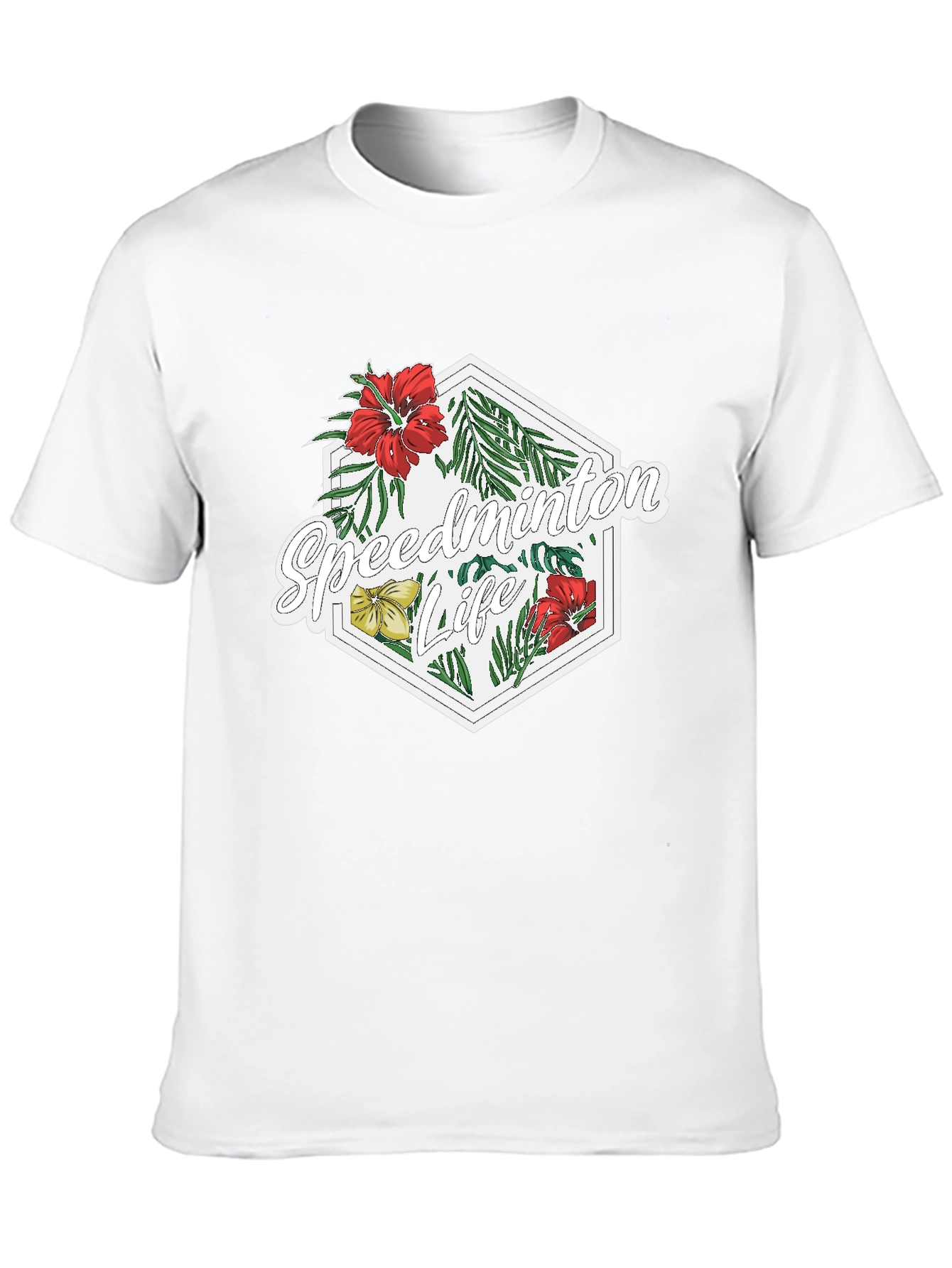Speedminton Life Floral Black T-Shirt