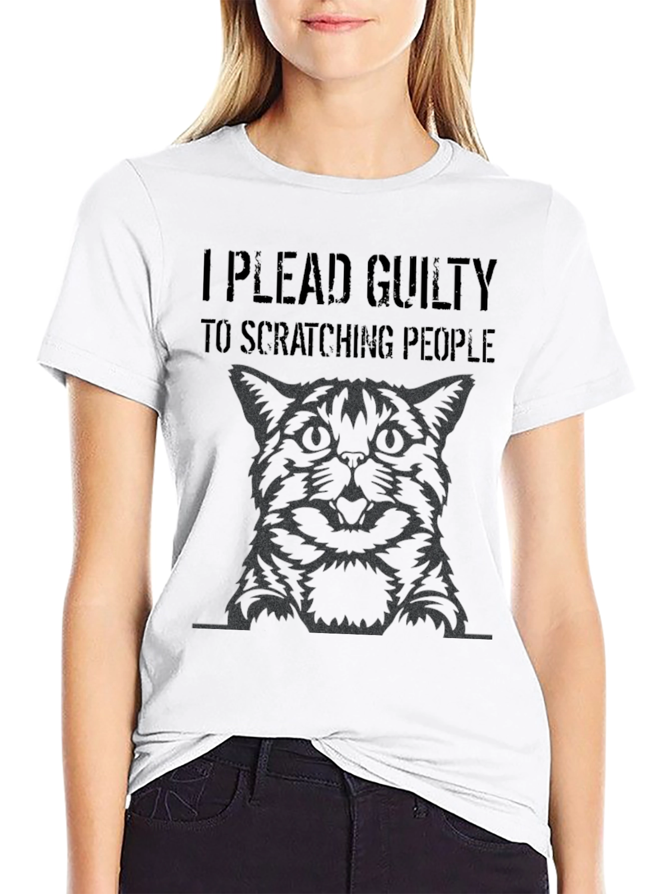 I Plead Guilty Cat Graphic T-Shirt