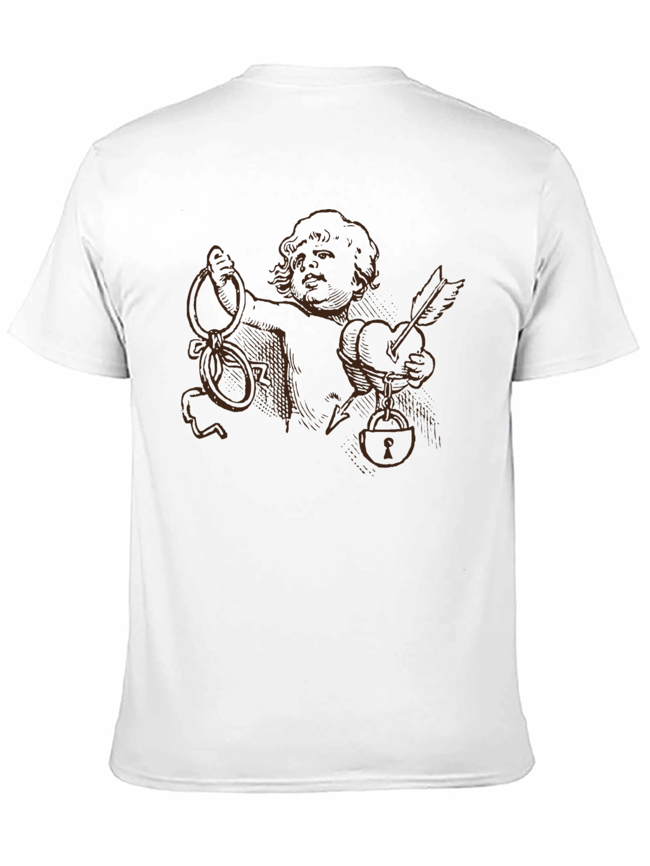 Cupid Heart Lock T-Shirt - Unique Graphic Tee