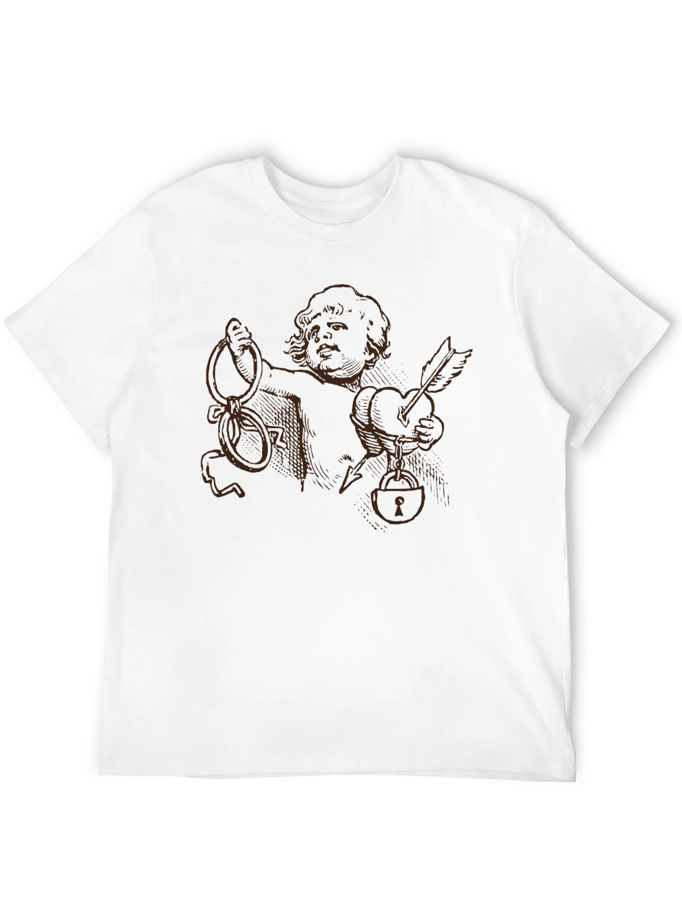Cupid Heart Lock T-Shirt - Unique Graphic Tee