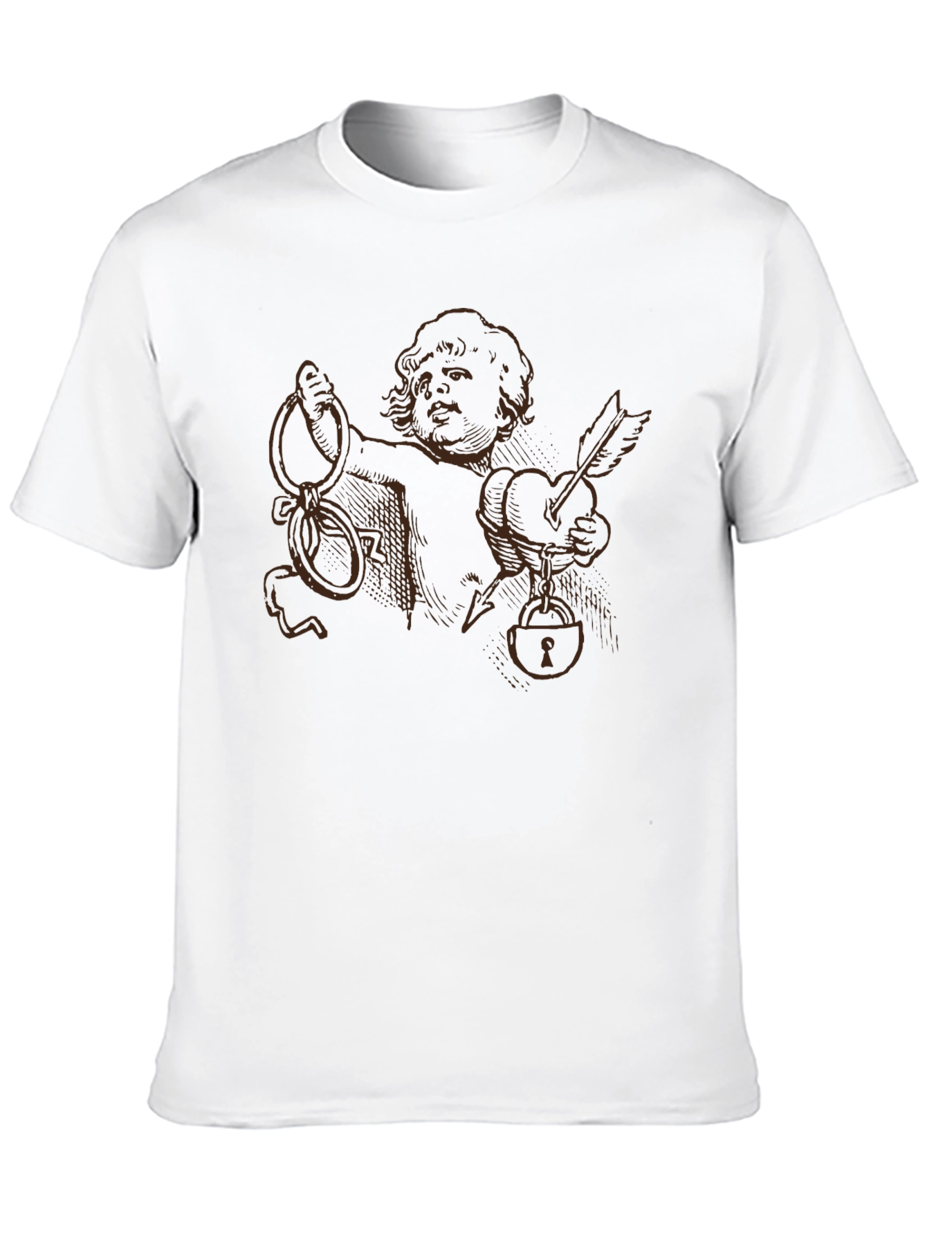 Cupid Heart Lock T-Shirt - Unique Graphic Tee