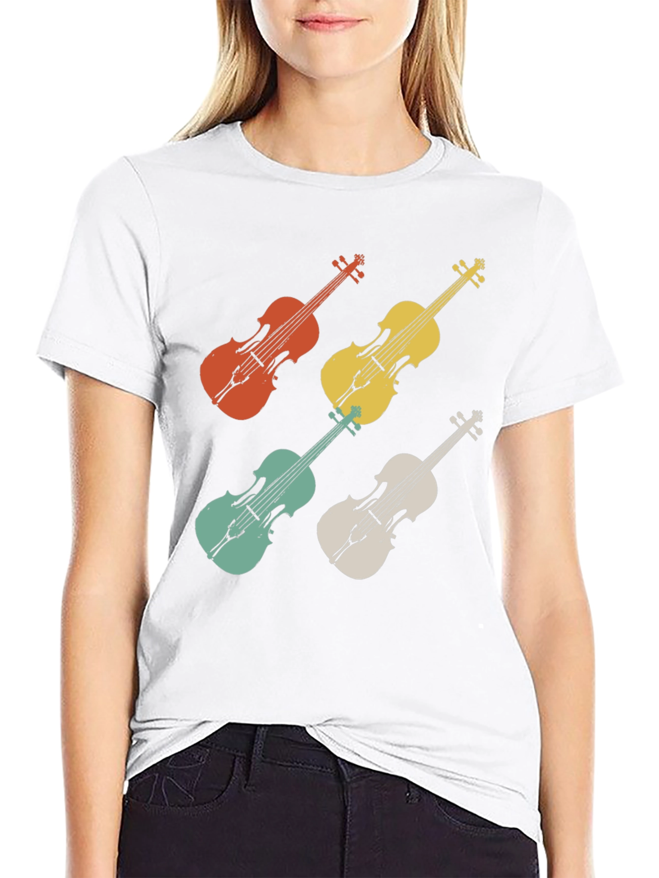 Retro Violin T-Shirt - Musical Instrument Tee