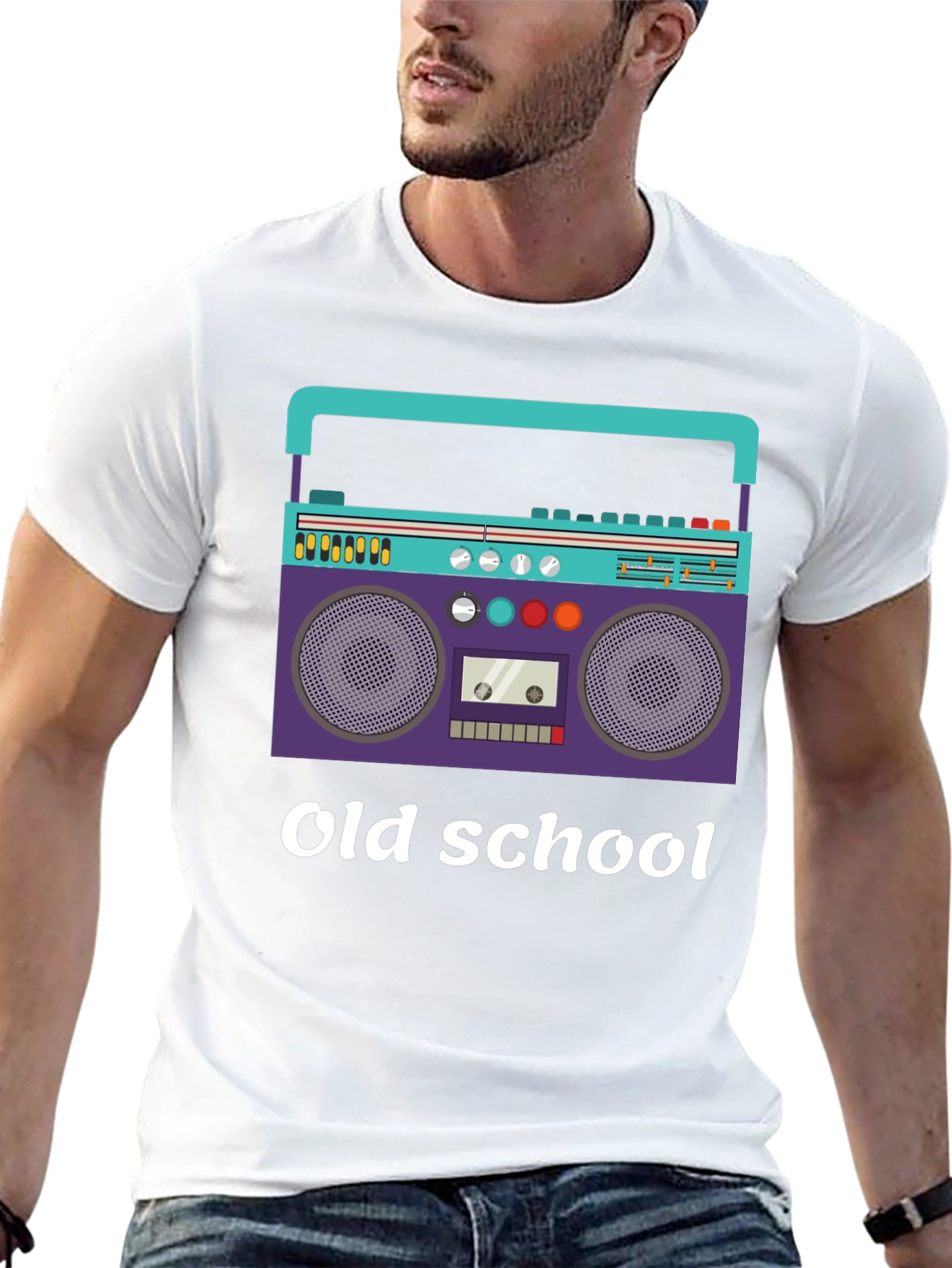 Retro Boombox Old School Graphic T-Shirt