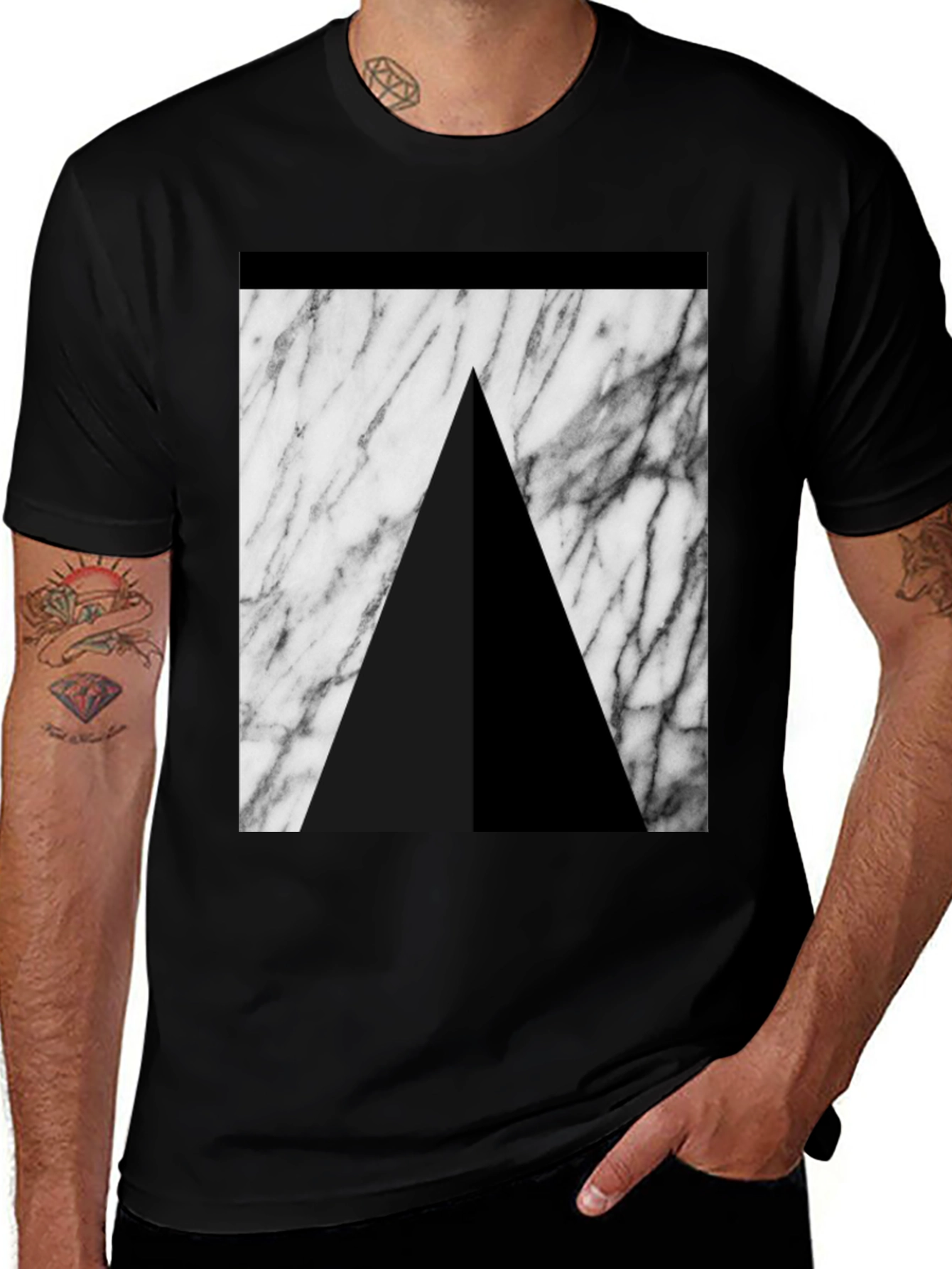 Modern Marble Triangle T-Shirt