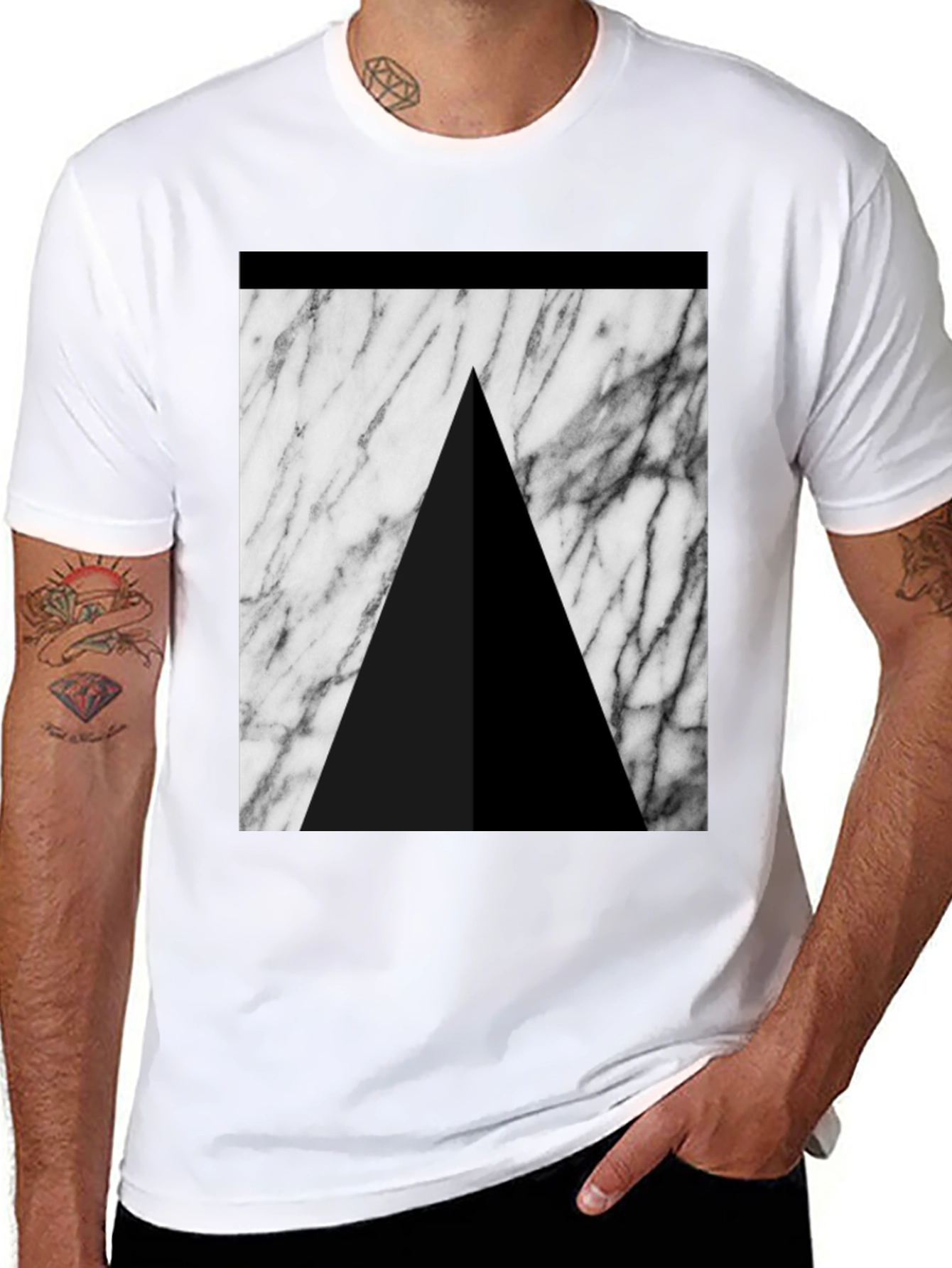 Modern Marble Triangle T-Shirt