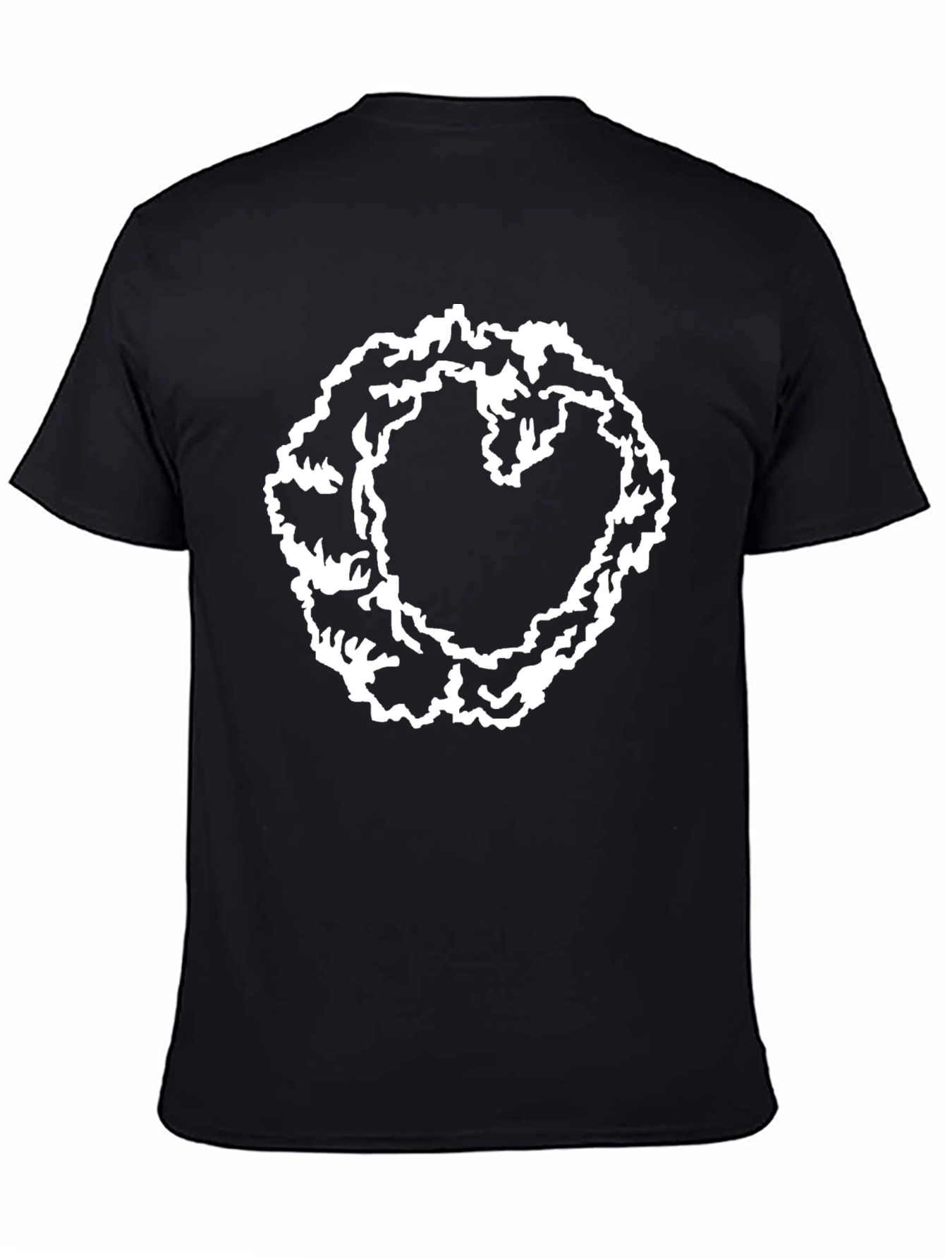 Abstract Heart T-Shirt - Black Casual Tee