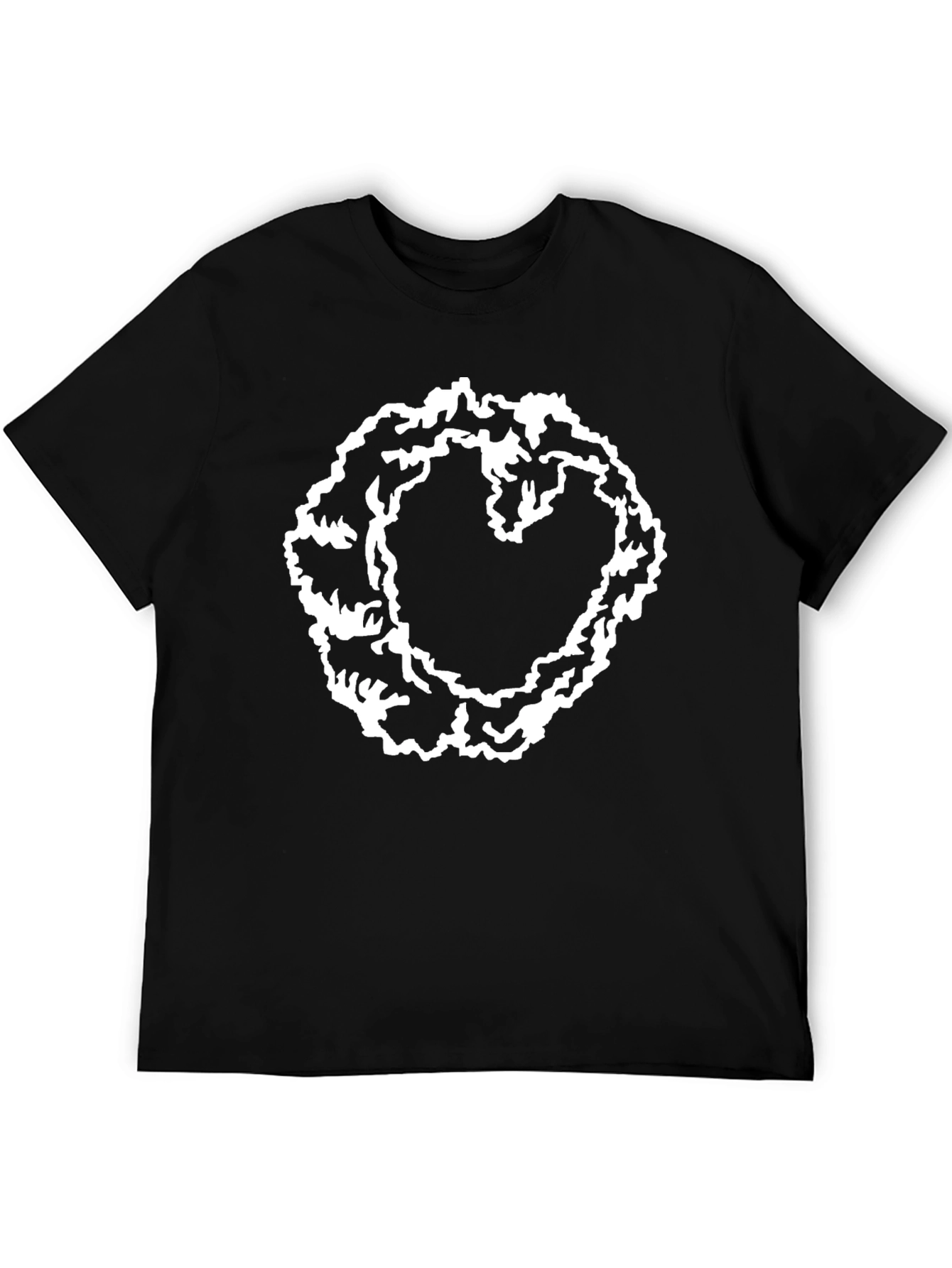 Abstract Heart T-Shirt - Black Casual Tee