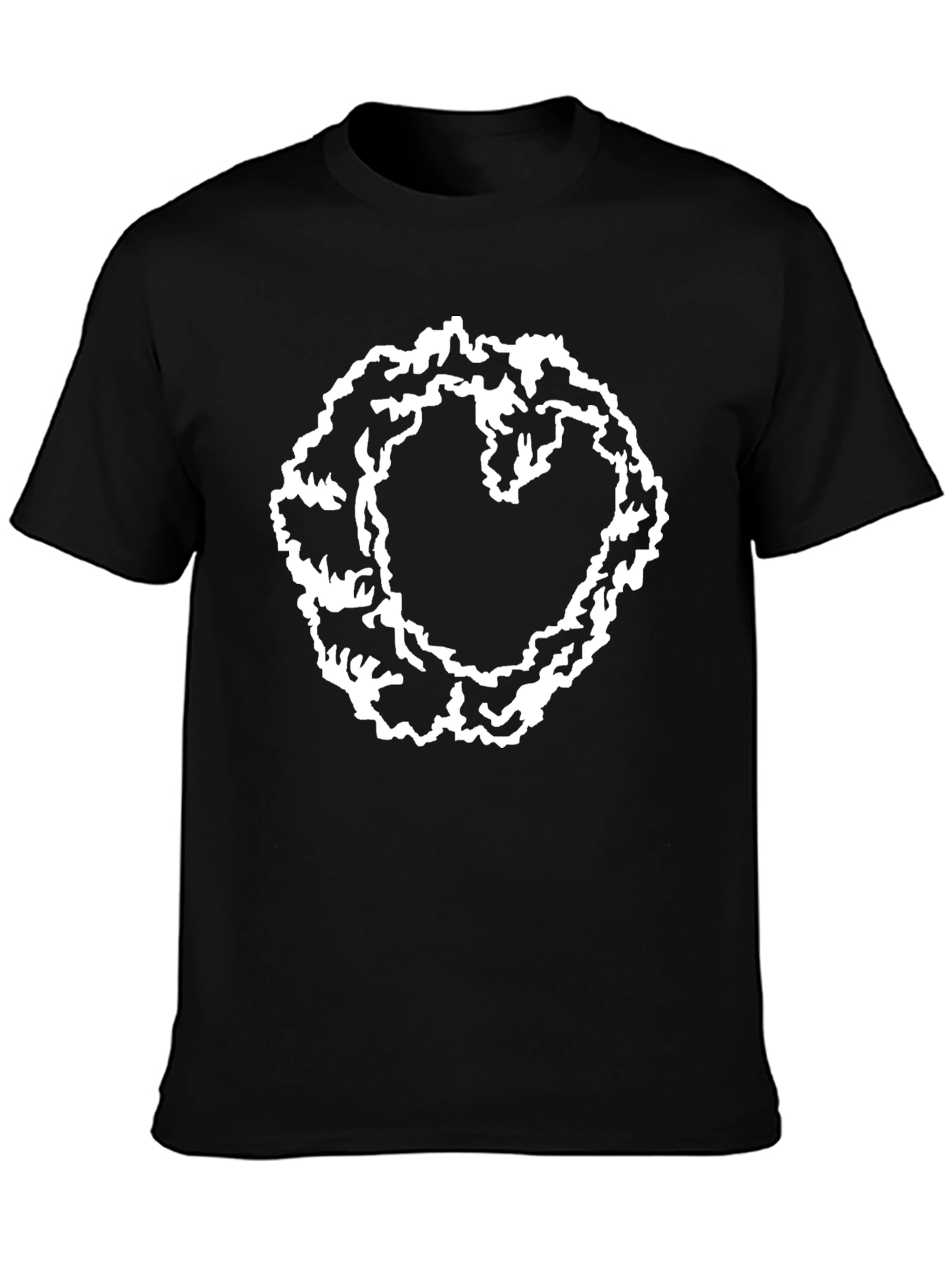 Abstract Heart T-Shirt - Black Casual Tee