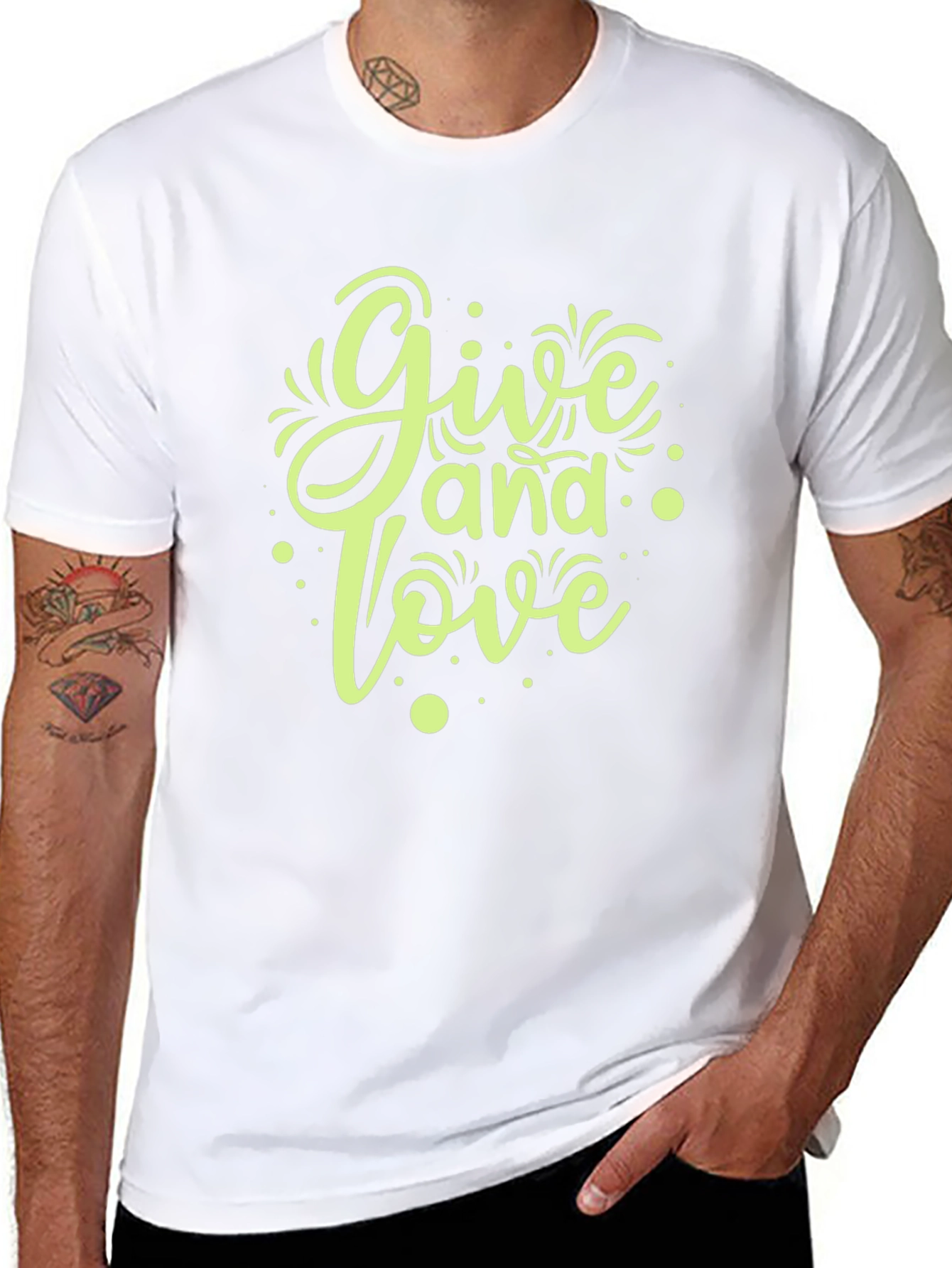 Give and Love Graphic Tee - Black Casual T-Shirt