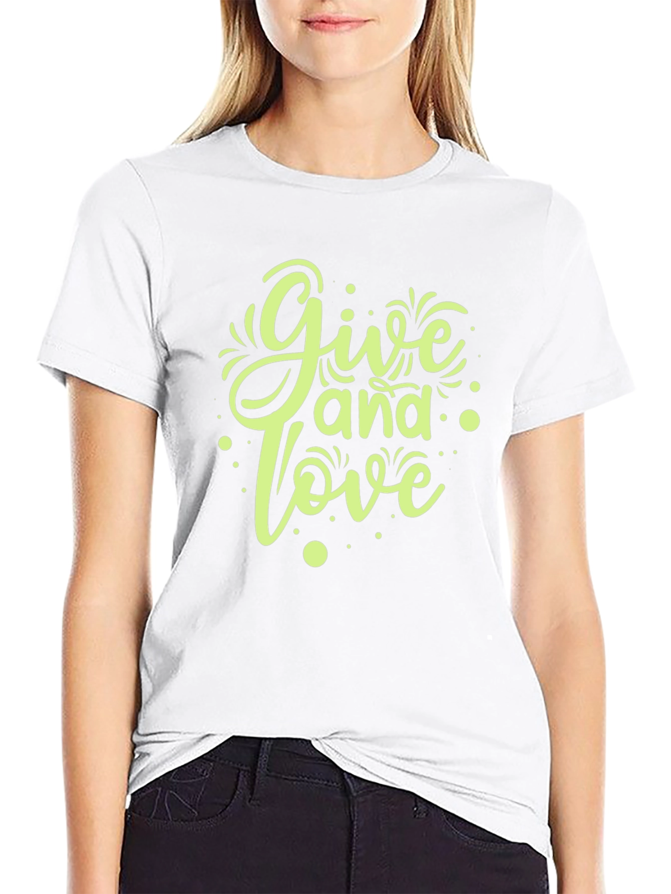 Give and Love Graphic Tee - Black Casual T-Shirt