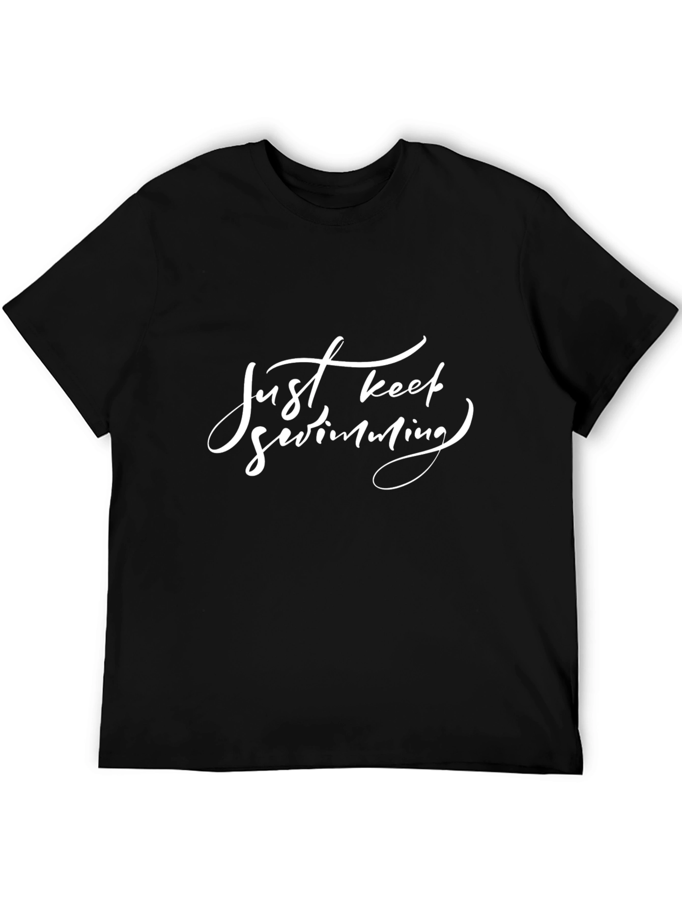 Just Keep Swimming Black Graphic Tee