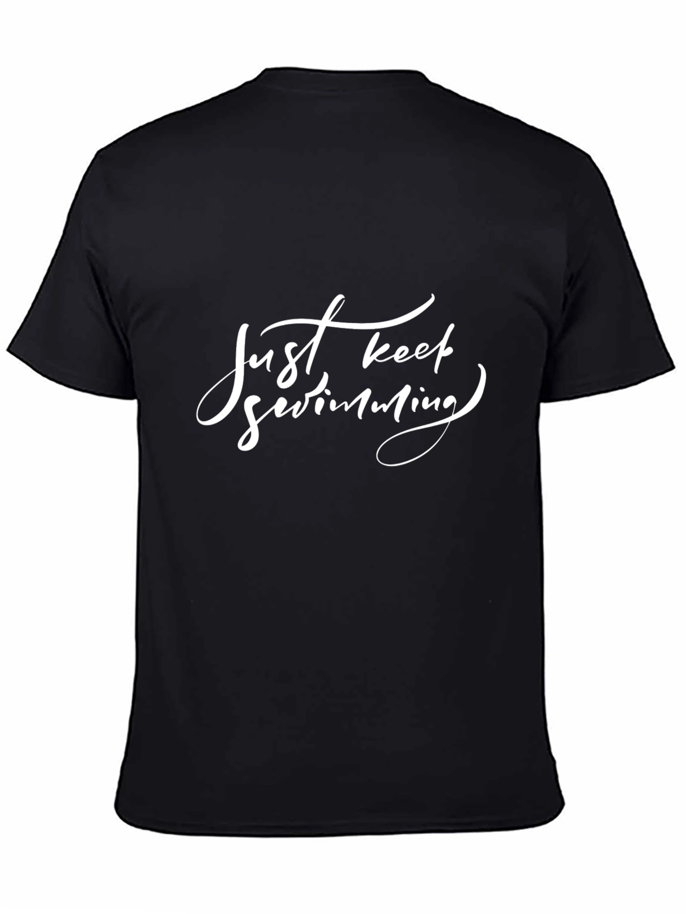 Just Keep Swimming Black Graphic Tee