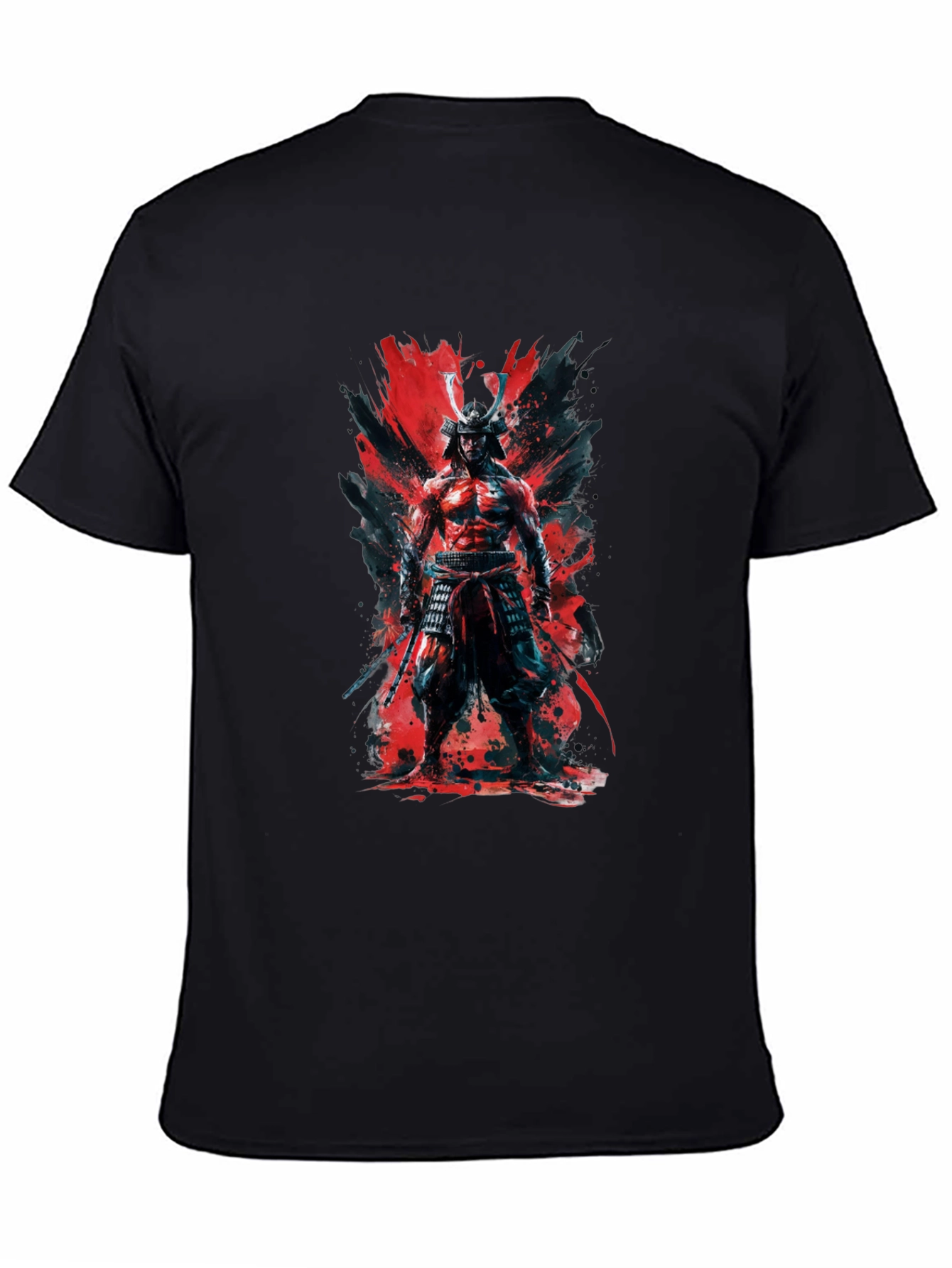 Samurai Warrior Graphic T-Shirt - Bold Black Tee