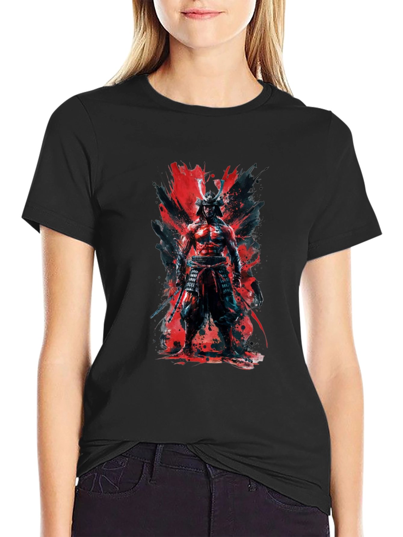 Samurai Warrior Graphic T-Shirt - Bold Black Tee
