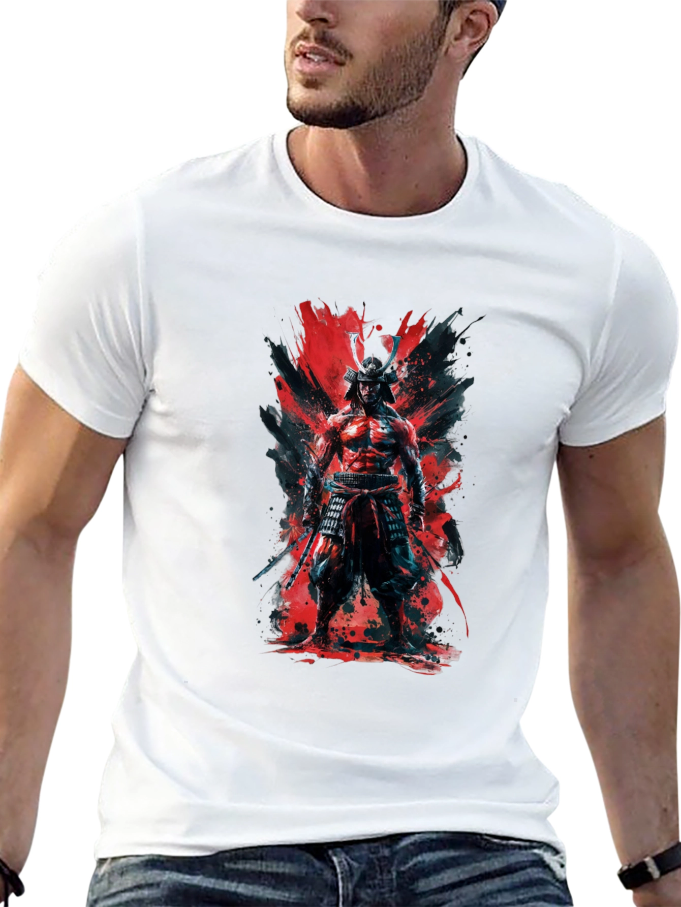 Samurai Warrior Graphic T-Shirt - Bold Black Tee