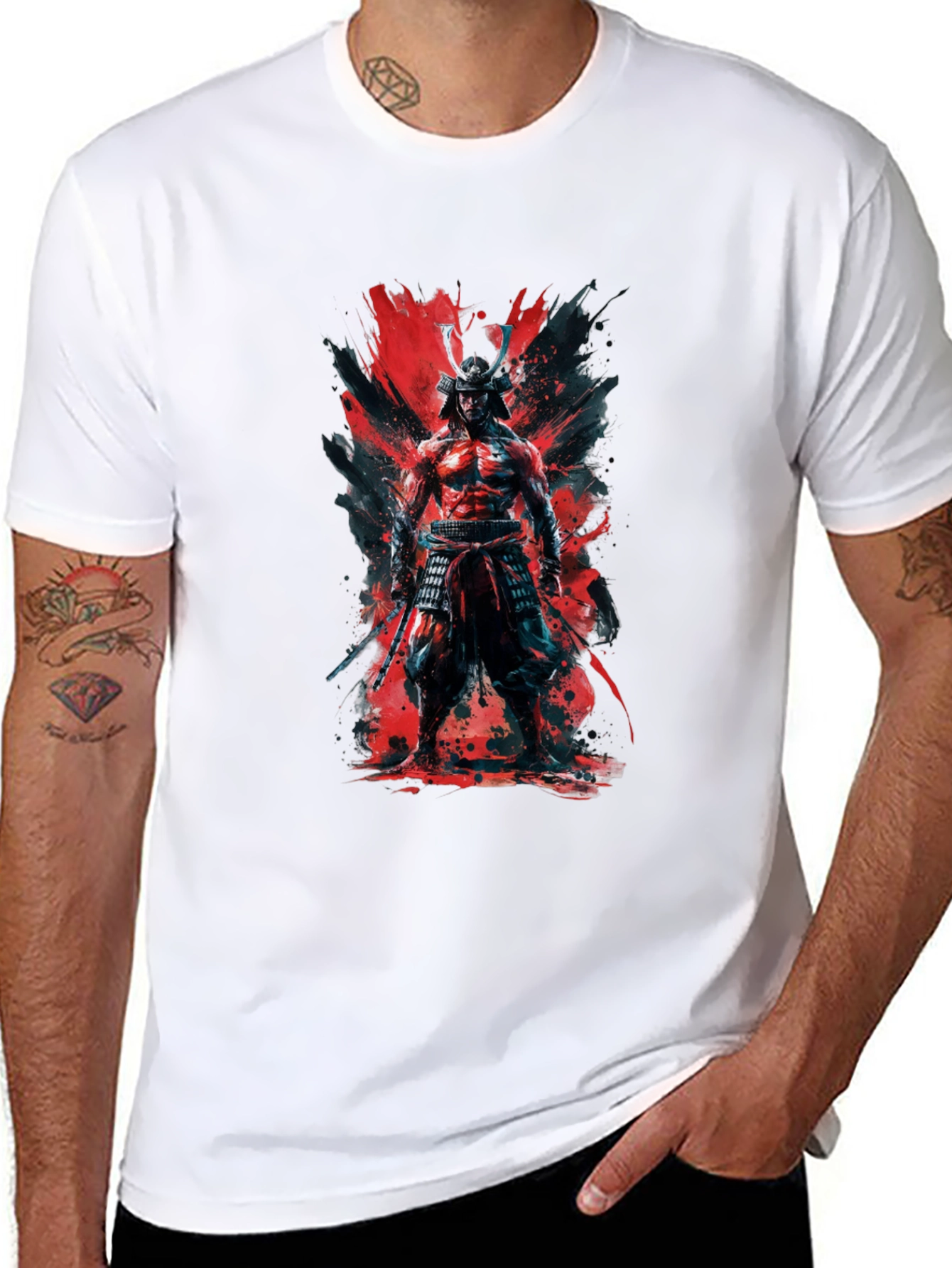 Samurai Warrior Graphic T-Shirt - Bold Black Tee