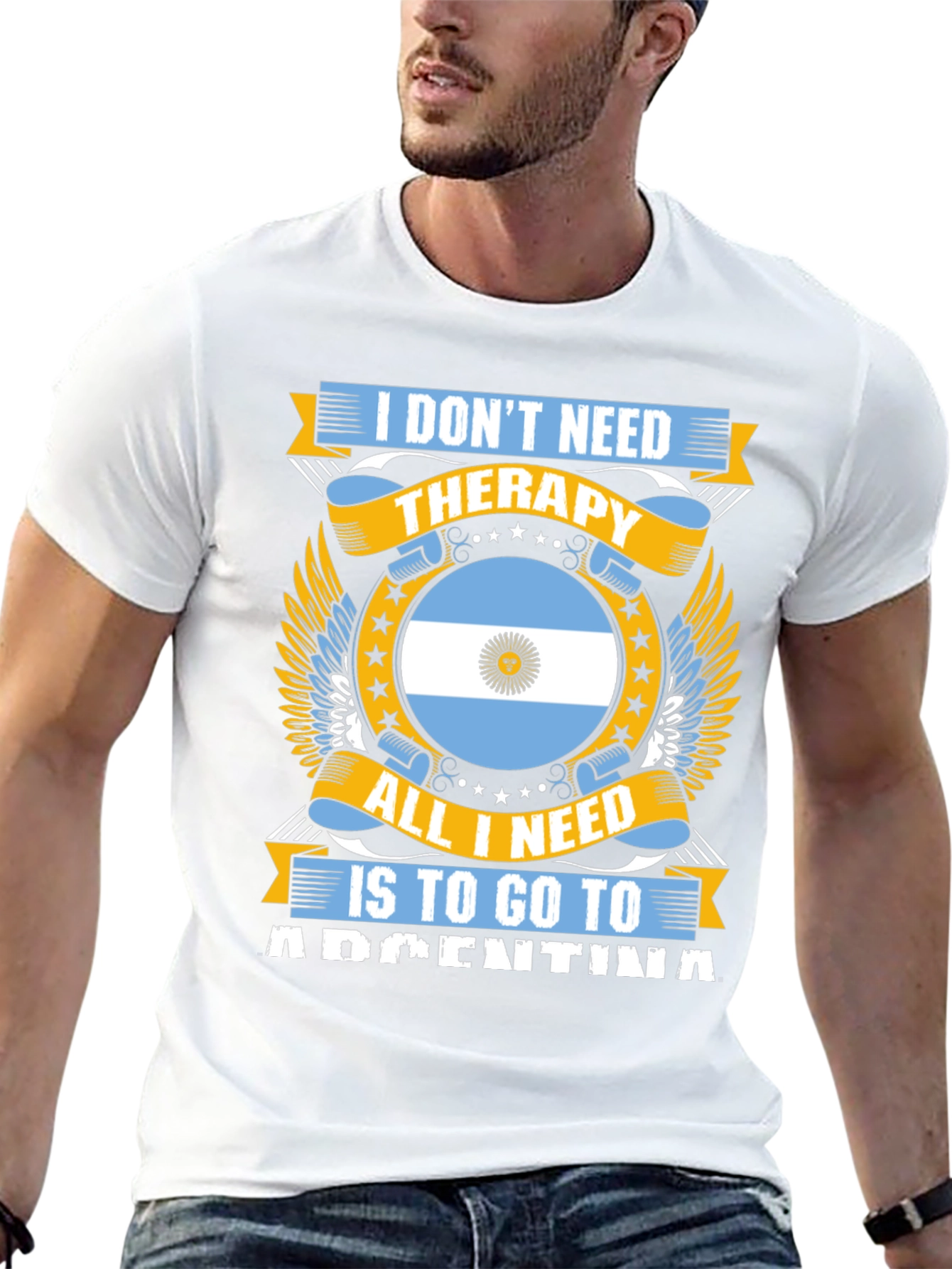 Argentina Therapy Graphic Tee - Black Cotton T-Shirt