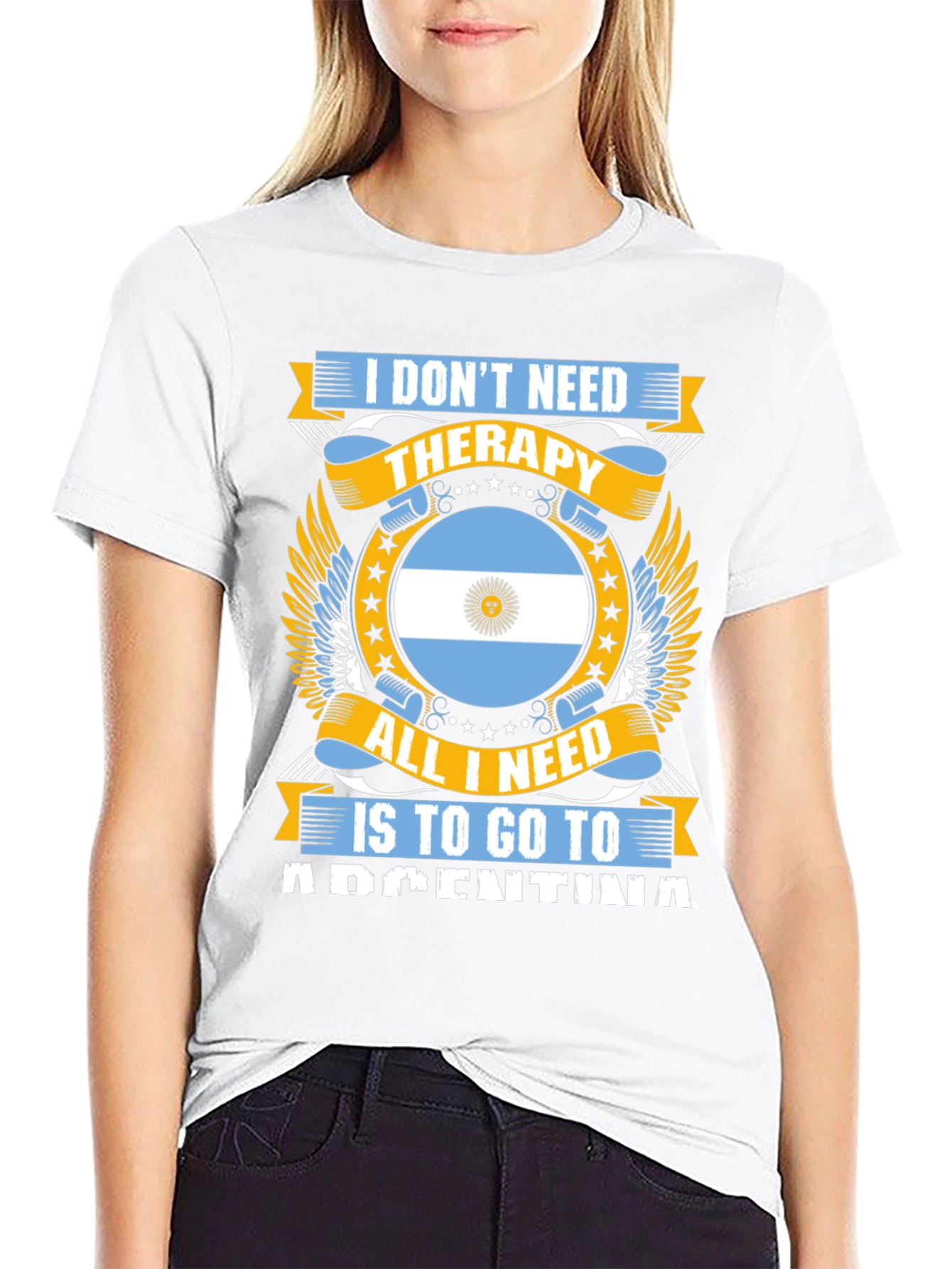 Argentina Therapy Graphic Tee - Black Cotton T-Shirt