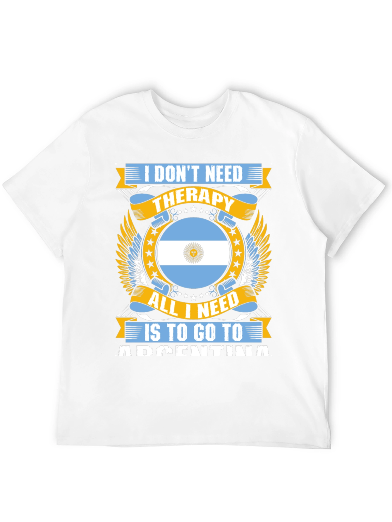 Argentina Therapy Graphic Tee - Black Cotton T-Shirt