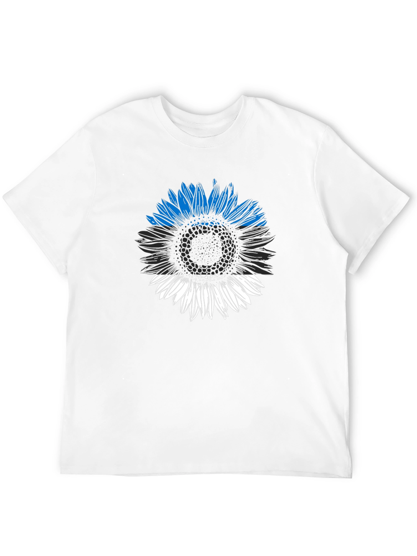 Estonian Flag Sunflower Graphic Tee - Black