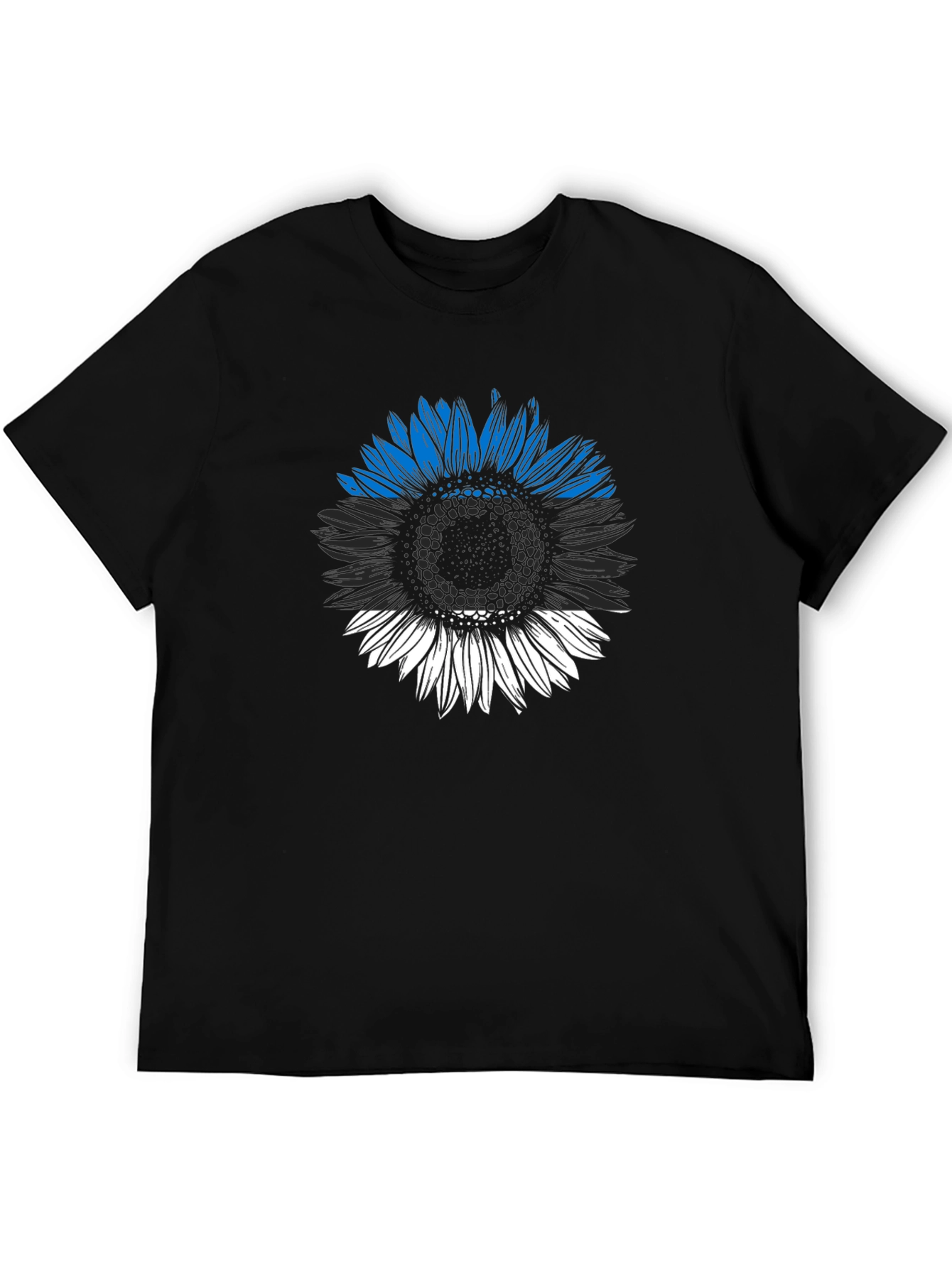 Estonian Flag Sunflower Graphic Tee - Black