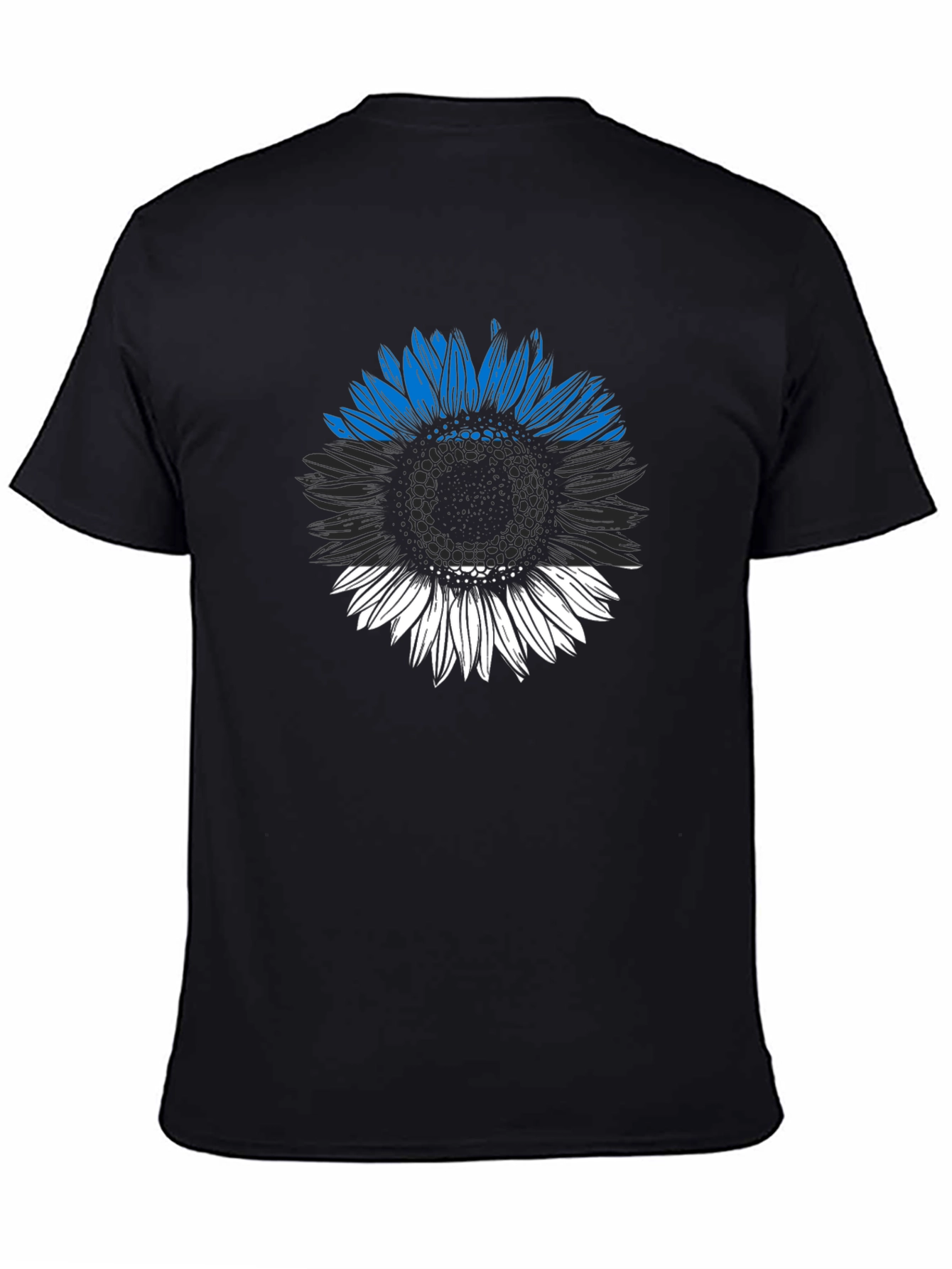 Estonian Flag Sunflower Graphic Tee - Black