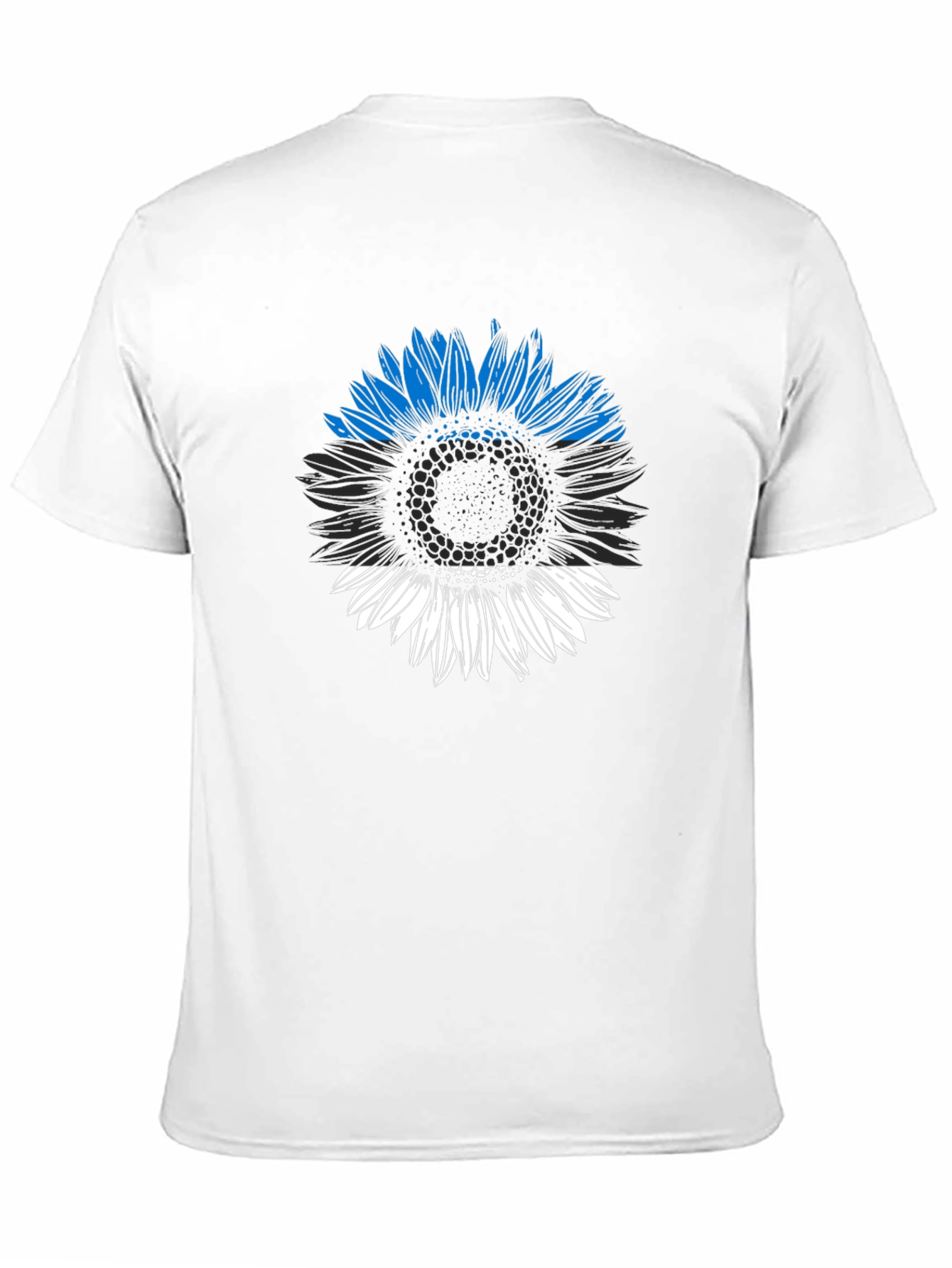 Estonian Flag Sunflower Graphic Tee - Black
