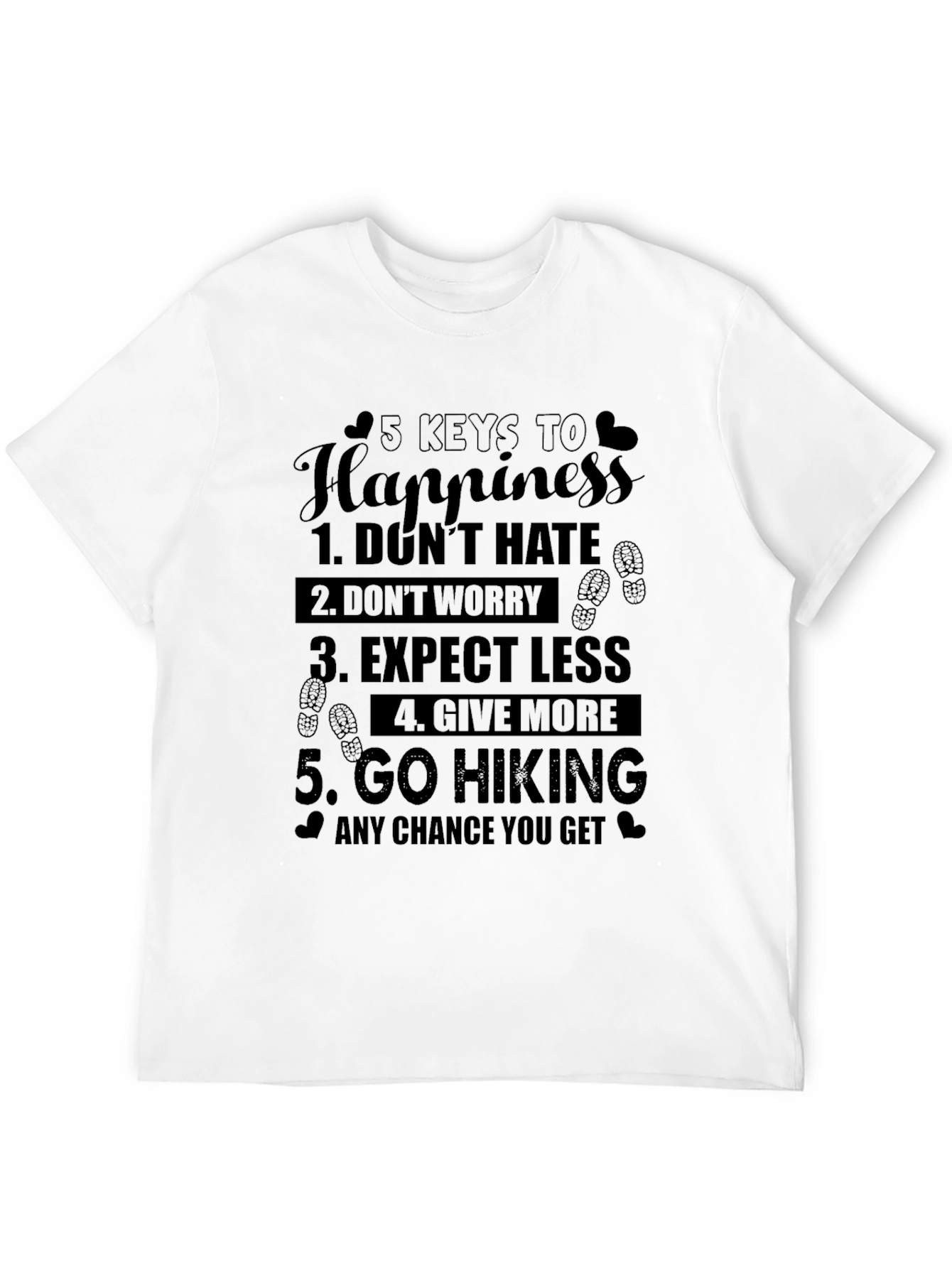 5 Keys to Happiness Hiking T-Shirt