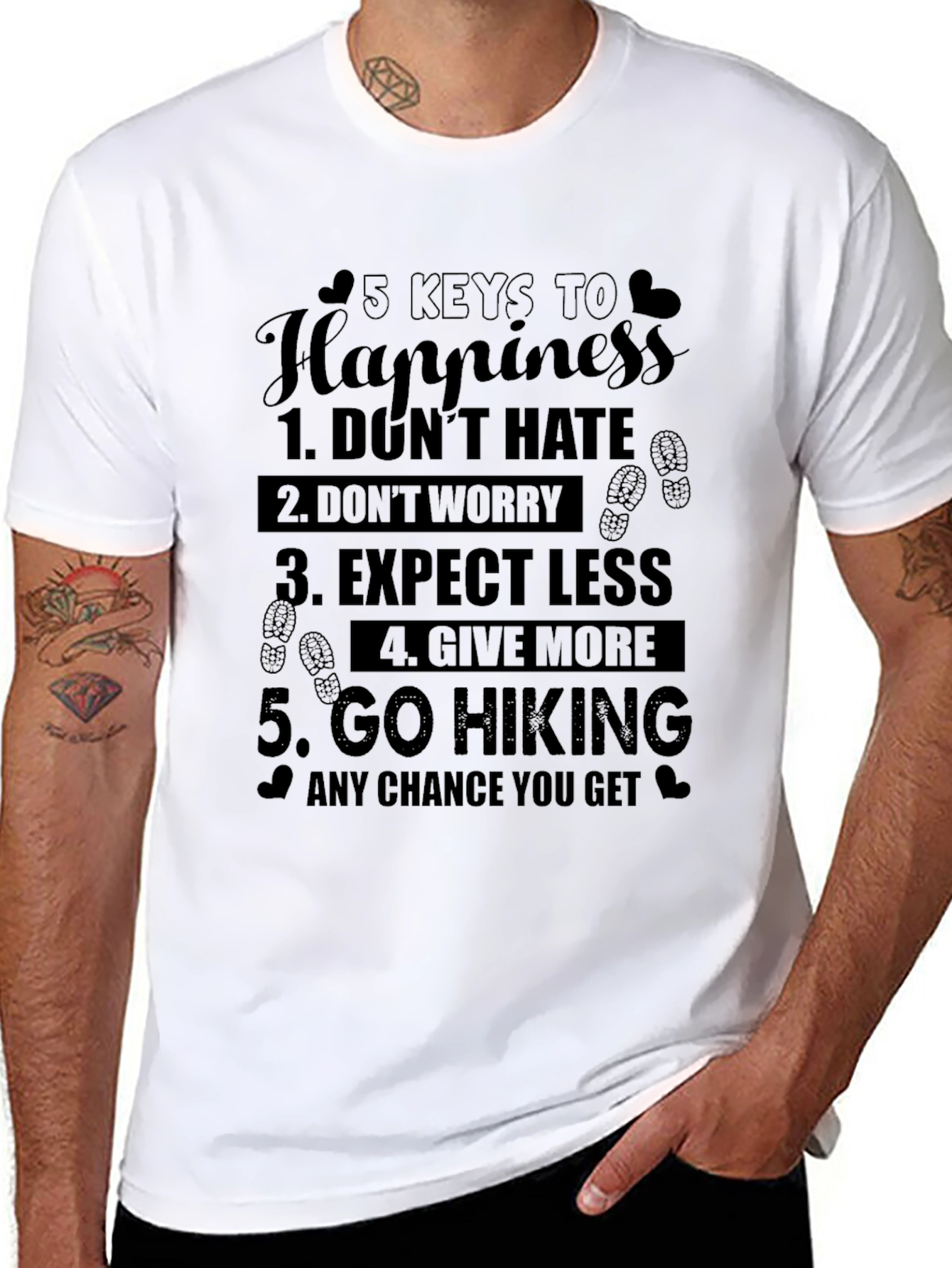 5 Keys to Happiness Hiking T-Shirt