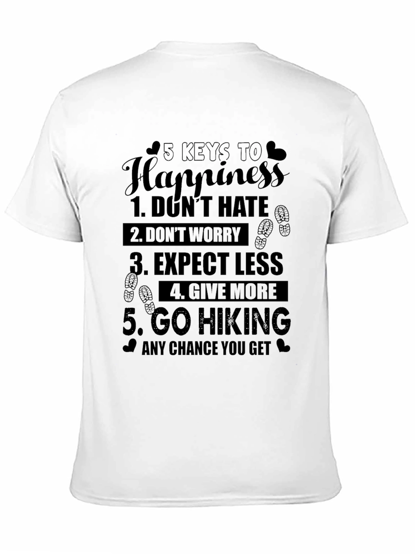 5 Keys to Happiness Hiking T-Shirt