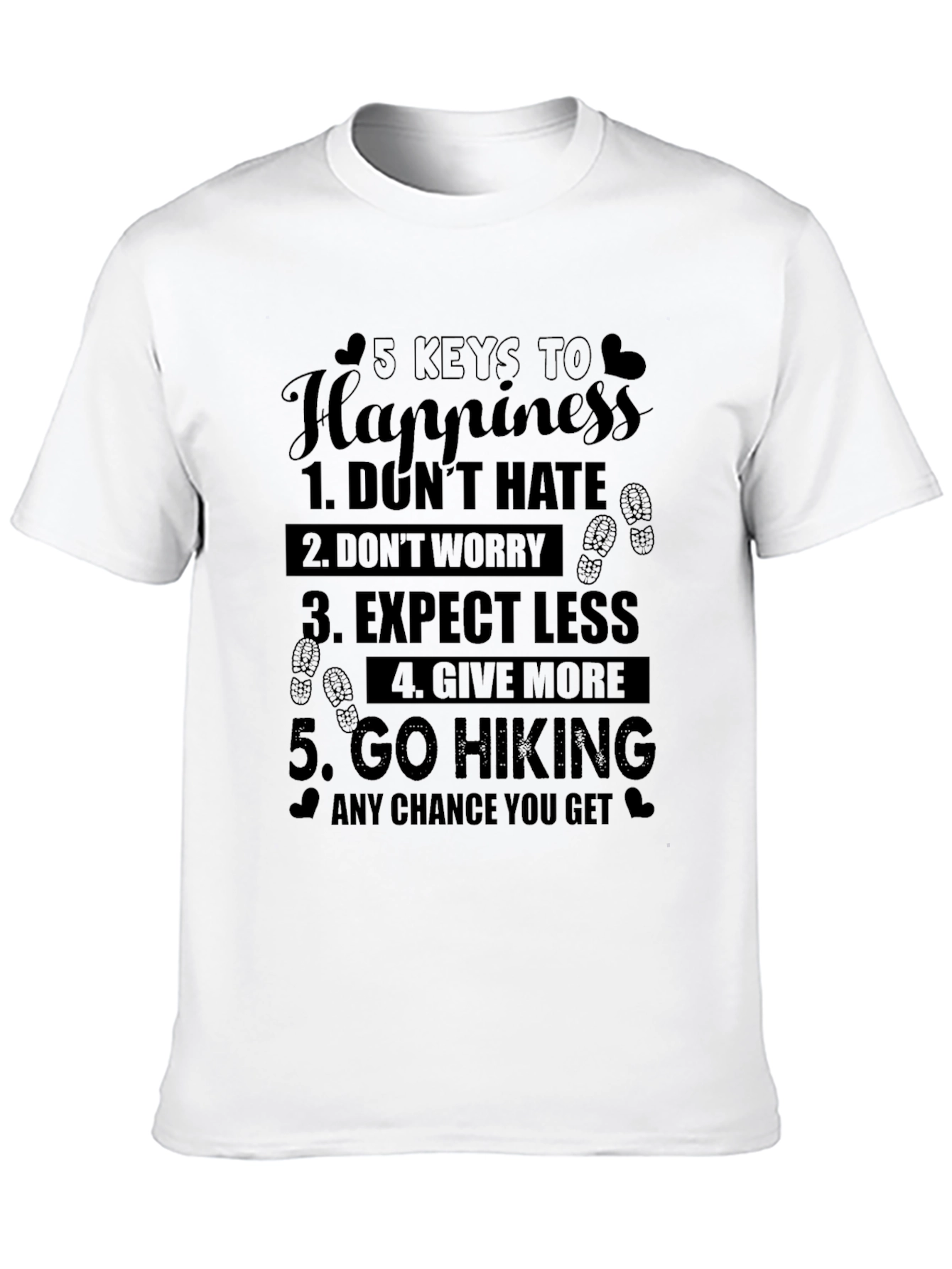 5 Keys to Happiness Hiking T-Shirt