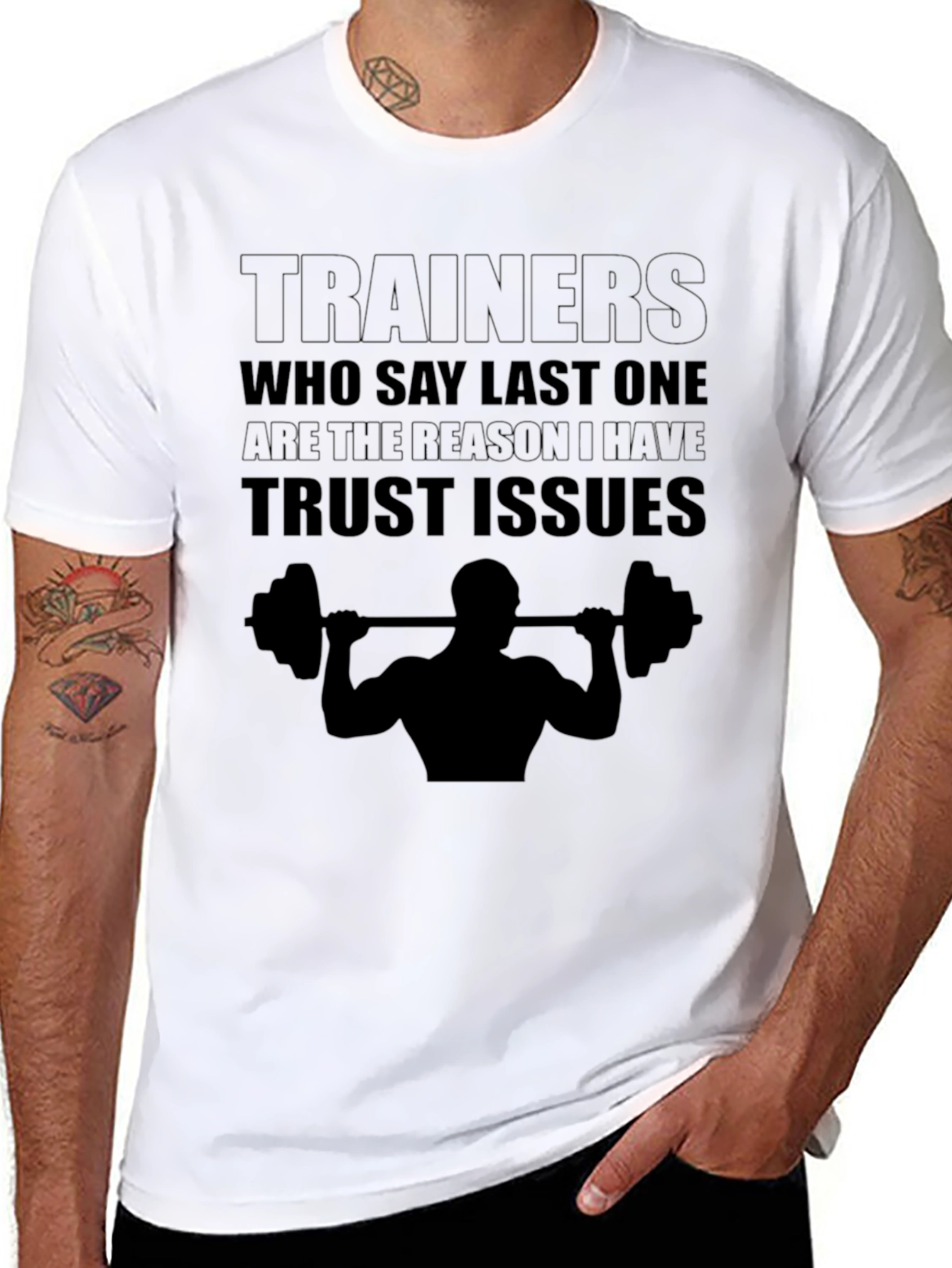 Trainers Trust Issues T-Shirt Gym Workout Funny Tee