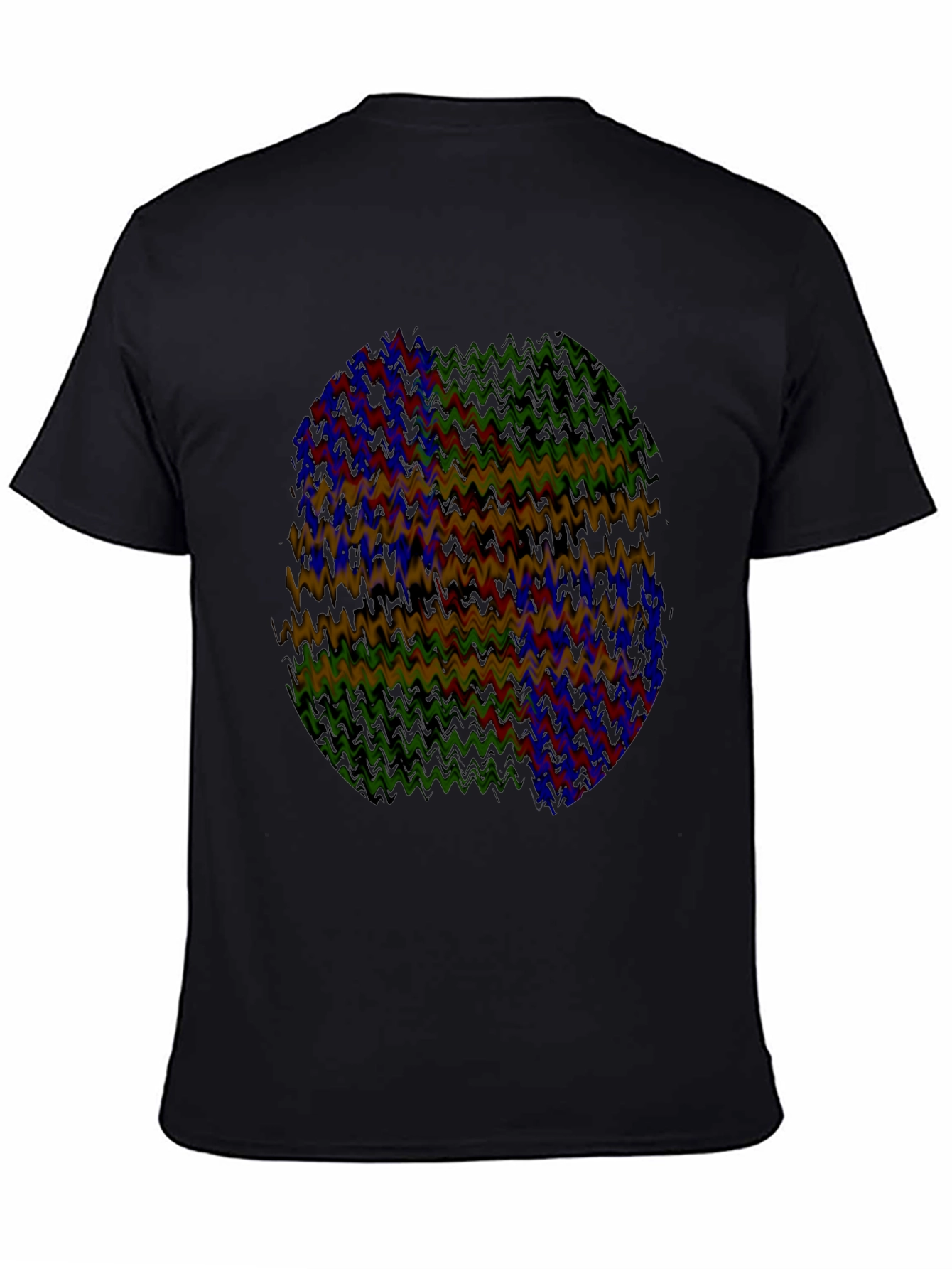 Abstract Wavy Pattern Black T-Shirt