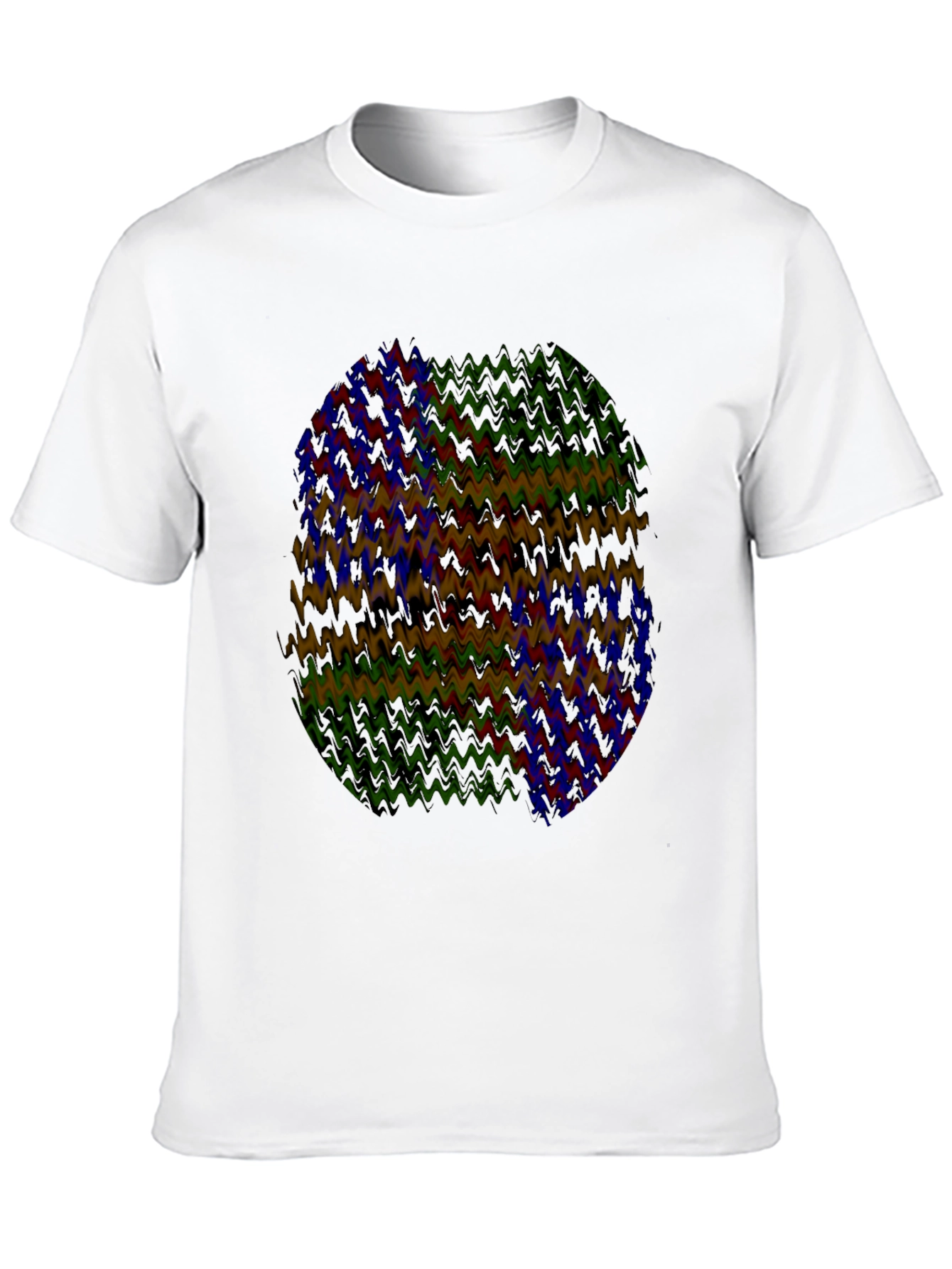 Abstract Wavy Pattern Black T-Shirt
