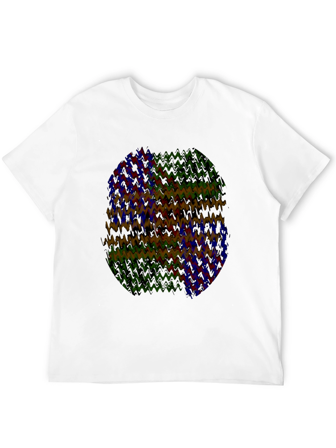 Abstract Wavy Pattern Black T-Shirt
